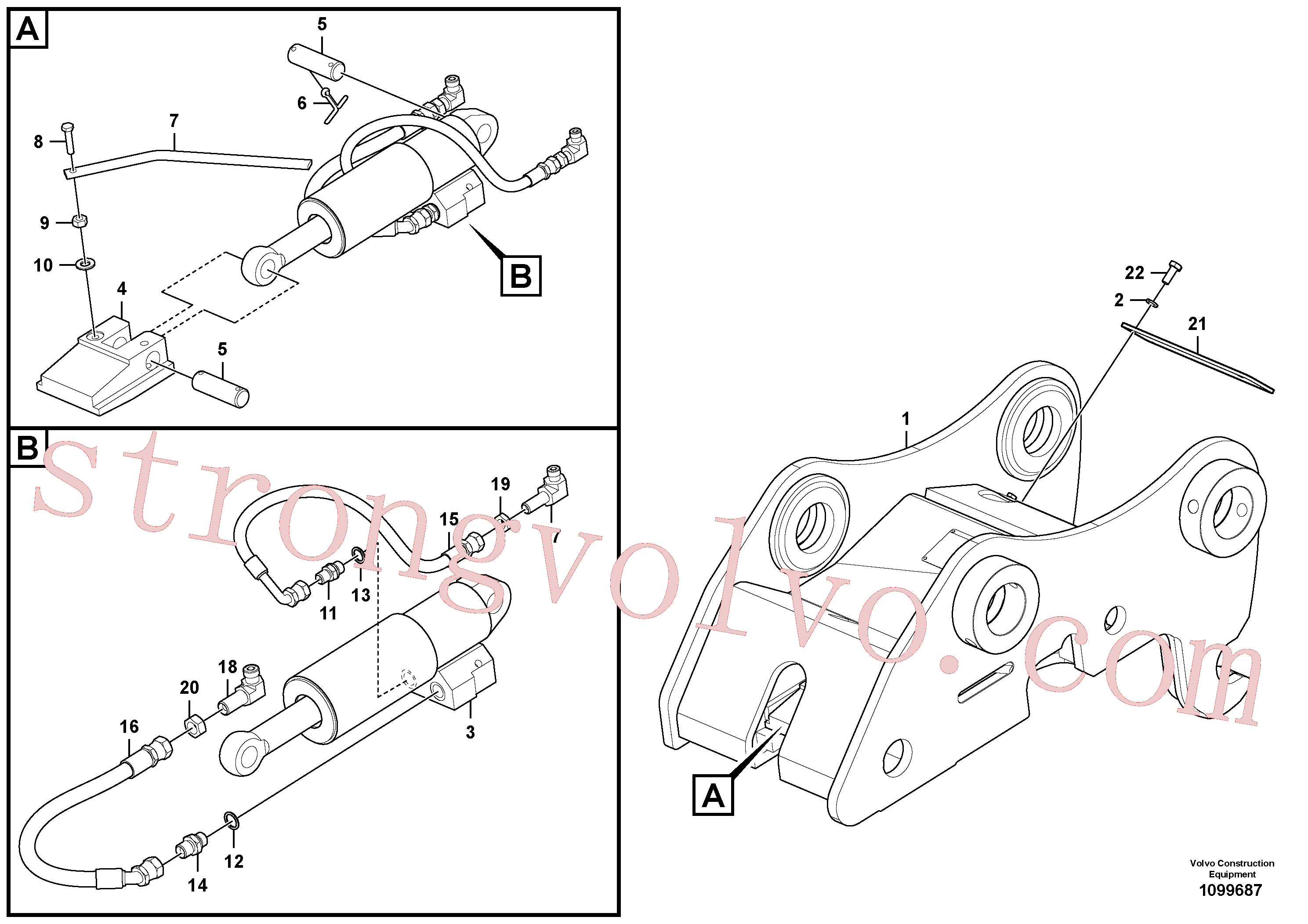 VOE14884830 Volvo Suporte de acoplamento, QuickFit(1099687 Montagem)