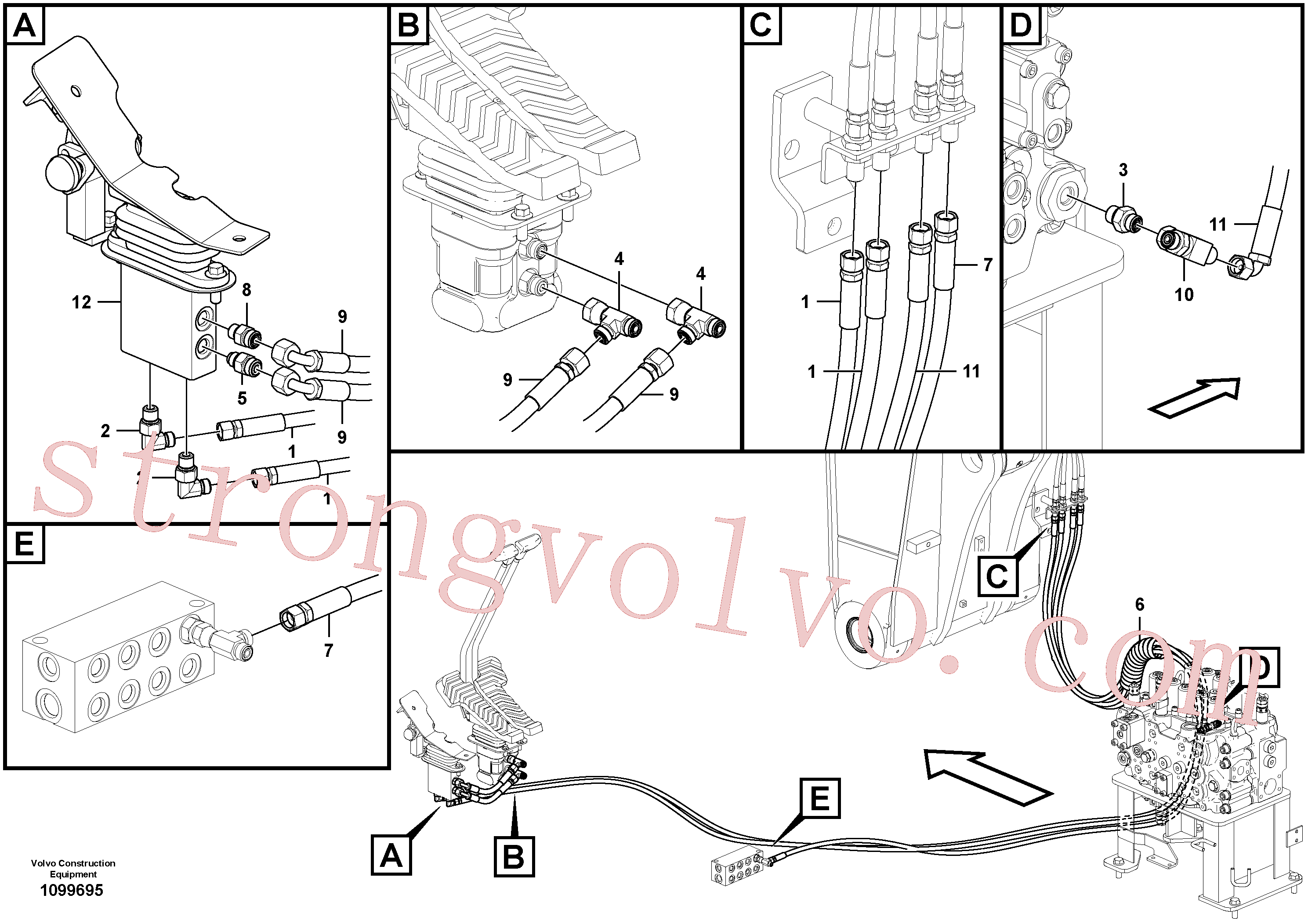 VOE15174341 Mangueira completa Volvo escavadeira