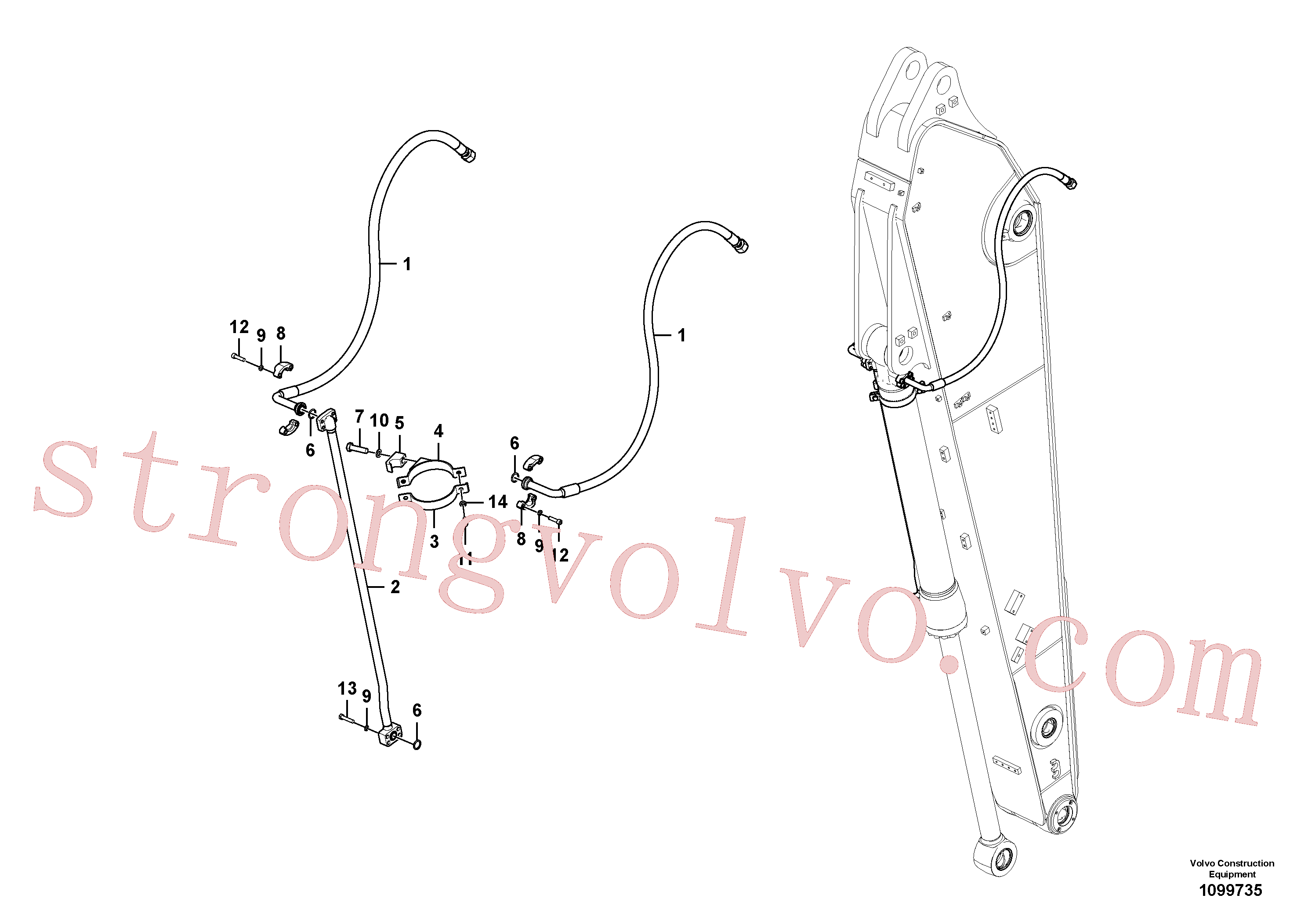 VOE60113314 Volvo Hidráulica de serviços, balde articulado(1099735 Montagem)