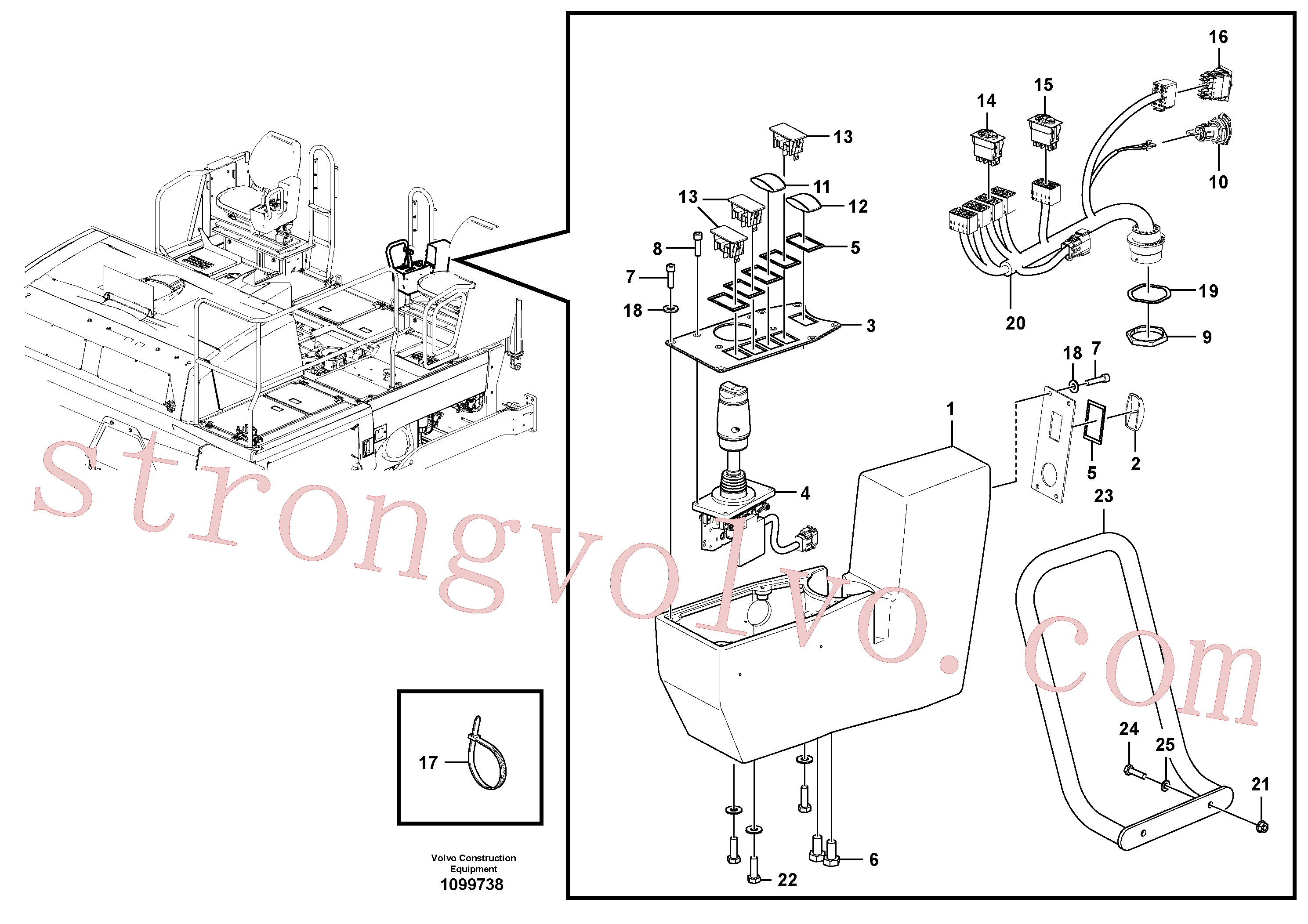 VOE17201740 Volvo Conjunto da consola de comando(1099738 Montagem)