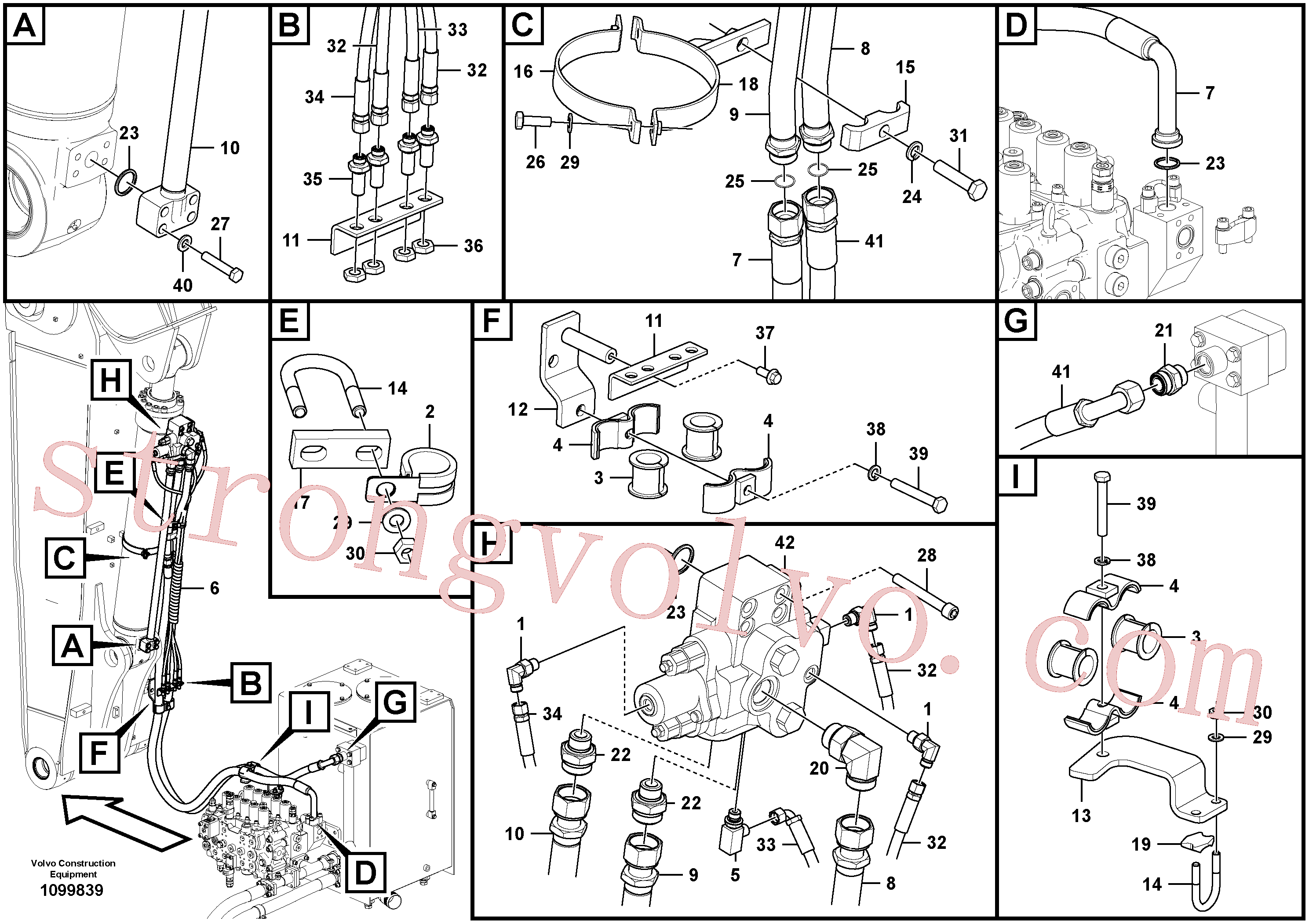 VOE14717636 Volvo Hidráulica de serviço, cilindro da 2ª lança em lança ajustável(1099839 Montagem)