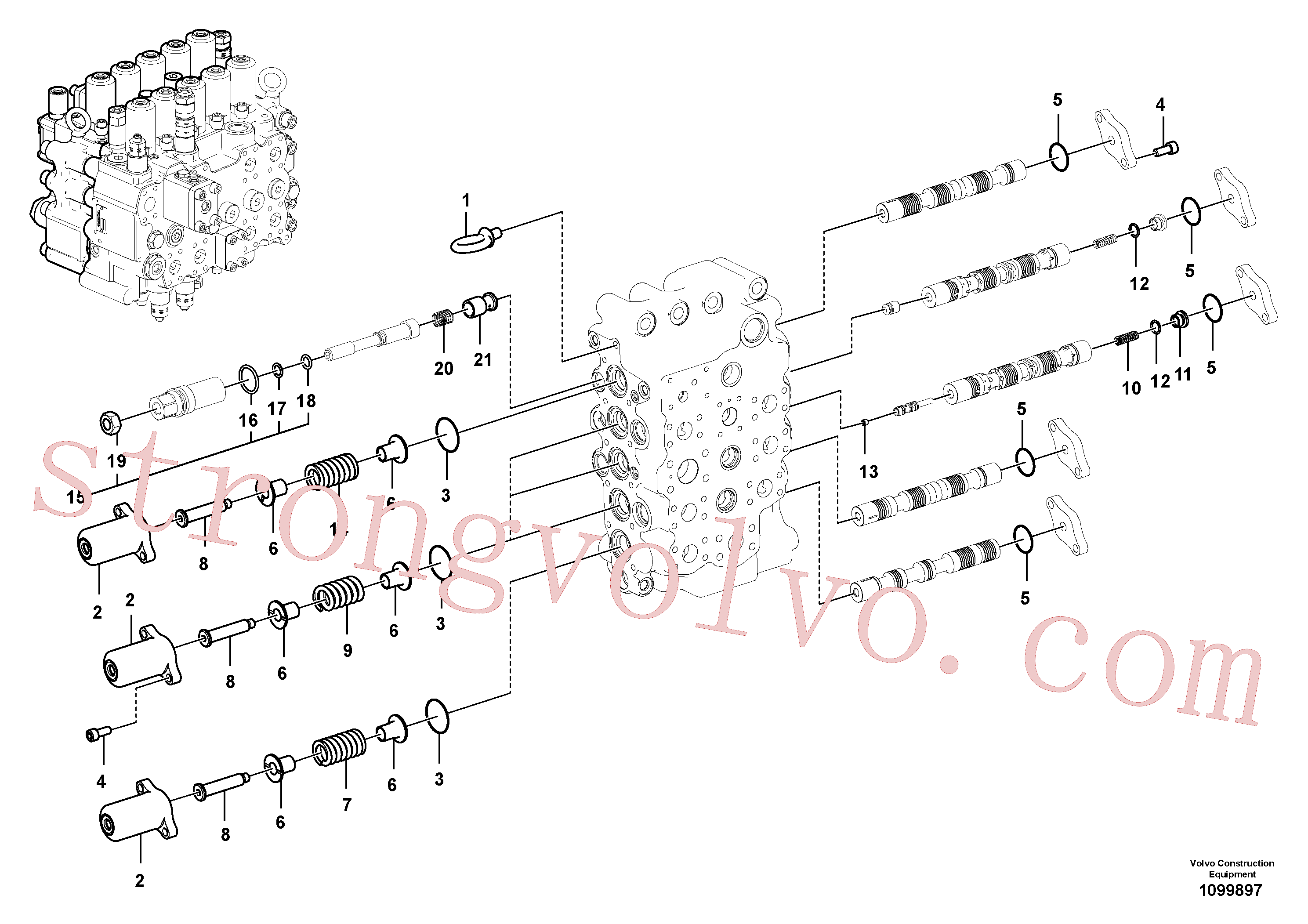 VOE14699762 Volvo Válvula mestra de comando(1099897 Montagem)