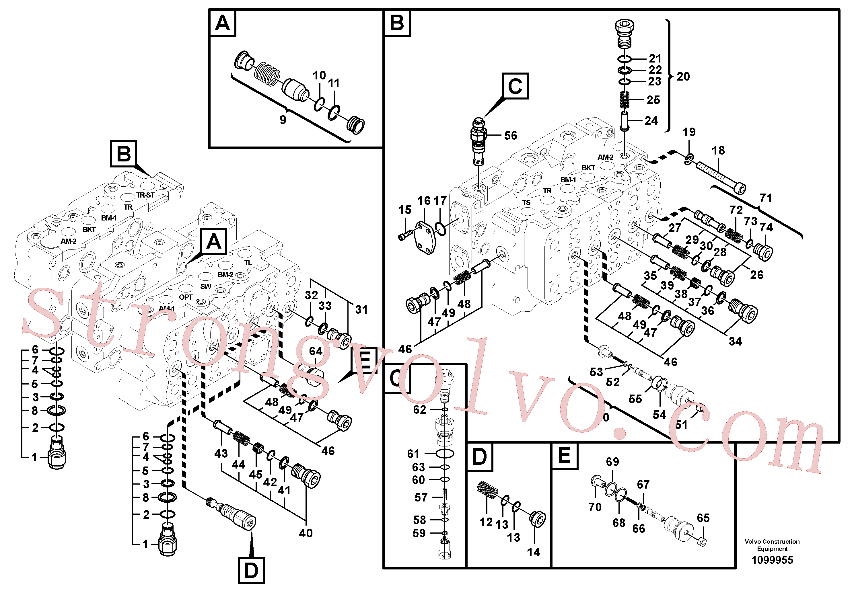 VOE14513226 Válvula de descarga Inscreva-se para Volvo Acessórios para escavadeira