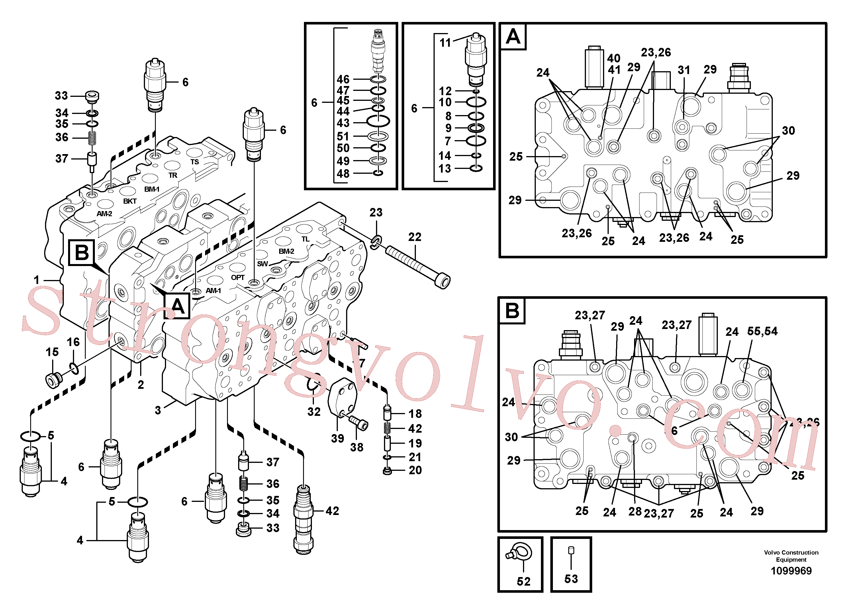 VOE14596236 Volvo Válvula mestra de comando(1099969 Montagem)