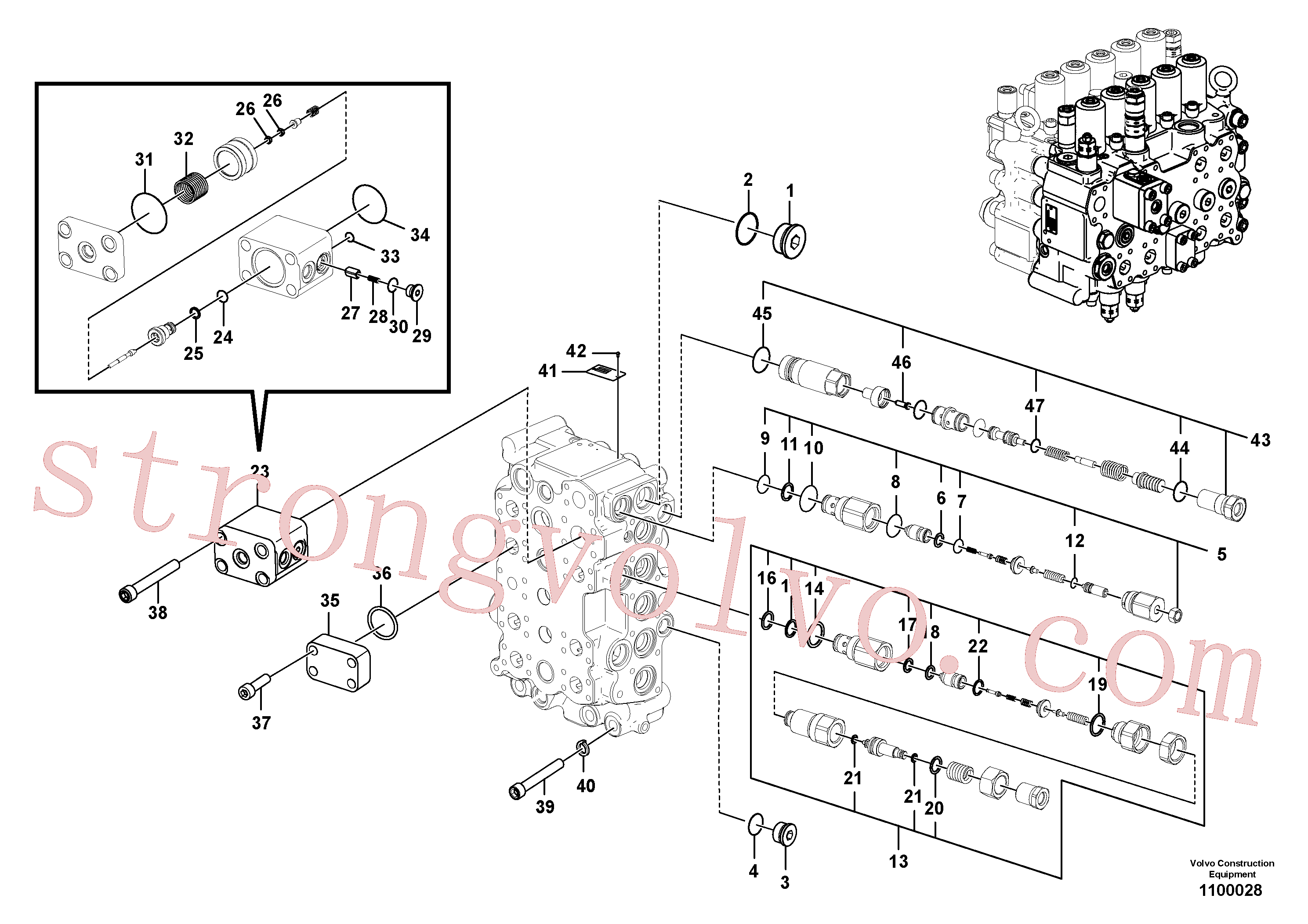 VOE14672659 Volvo Válvula mestra de comando(1100028 Montagem)