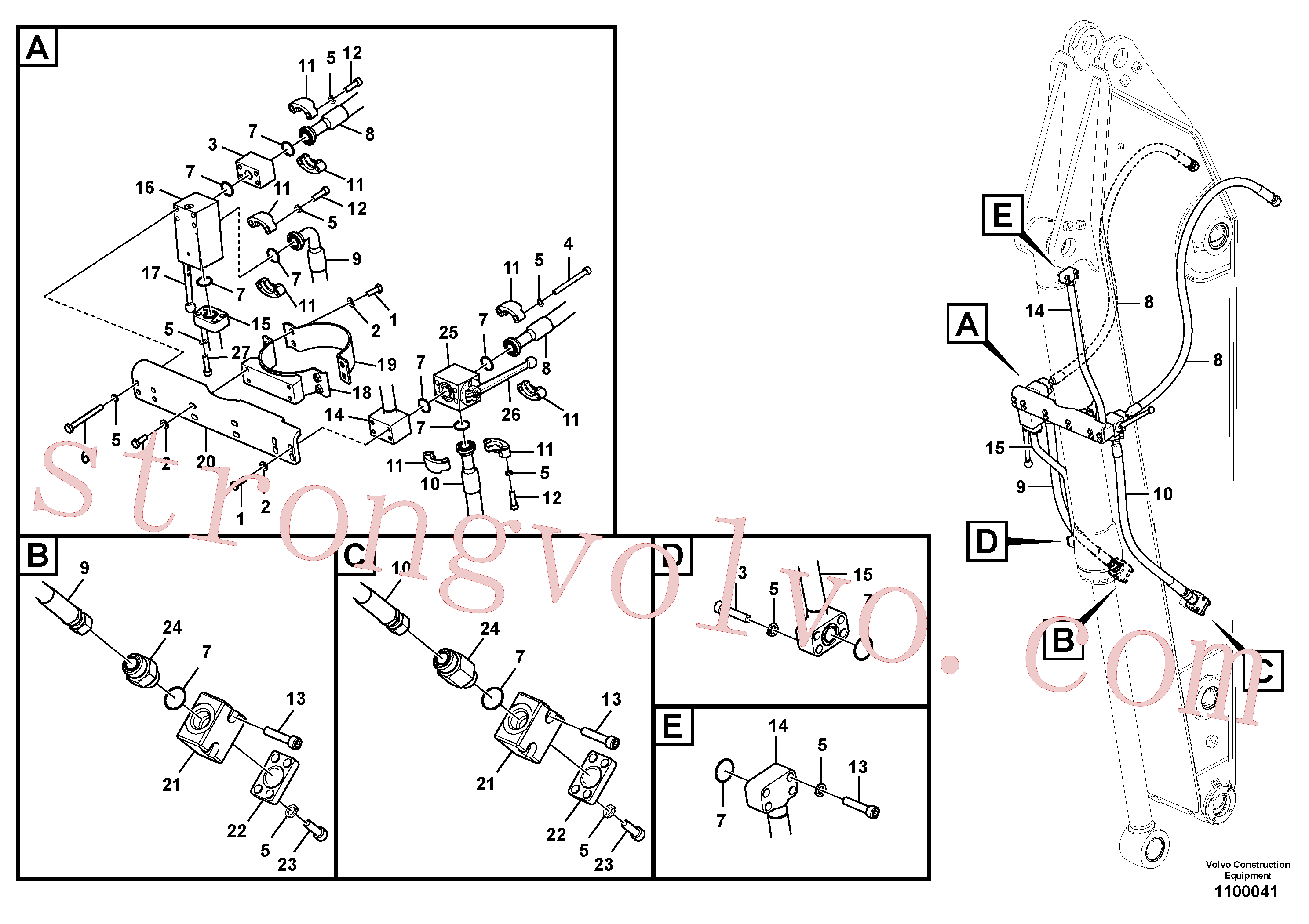 VOE937754 Volvo Hidráulica de serviços, balde articulado(1100041 Montagem)
