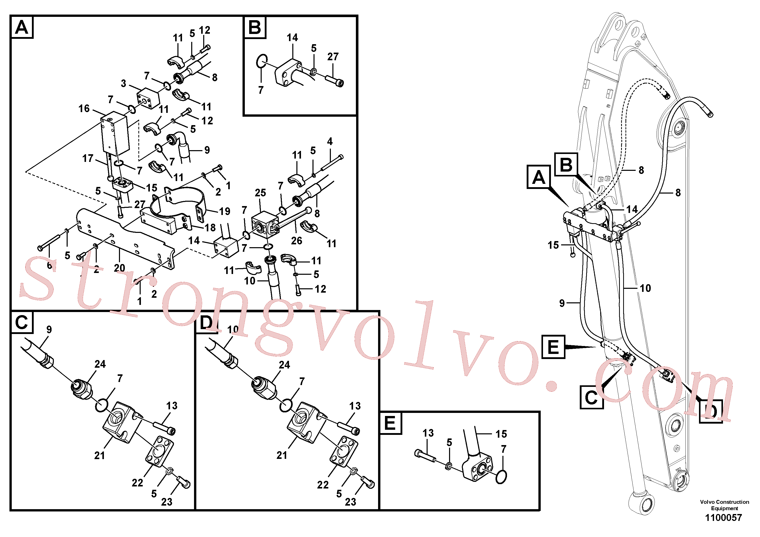 VOE937752 Volvo Hidráulica de serviços, balde articulado(1100057 Montagem)