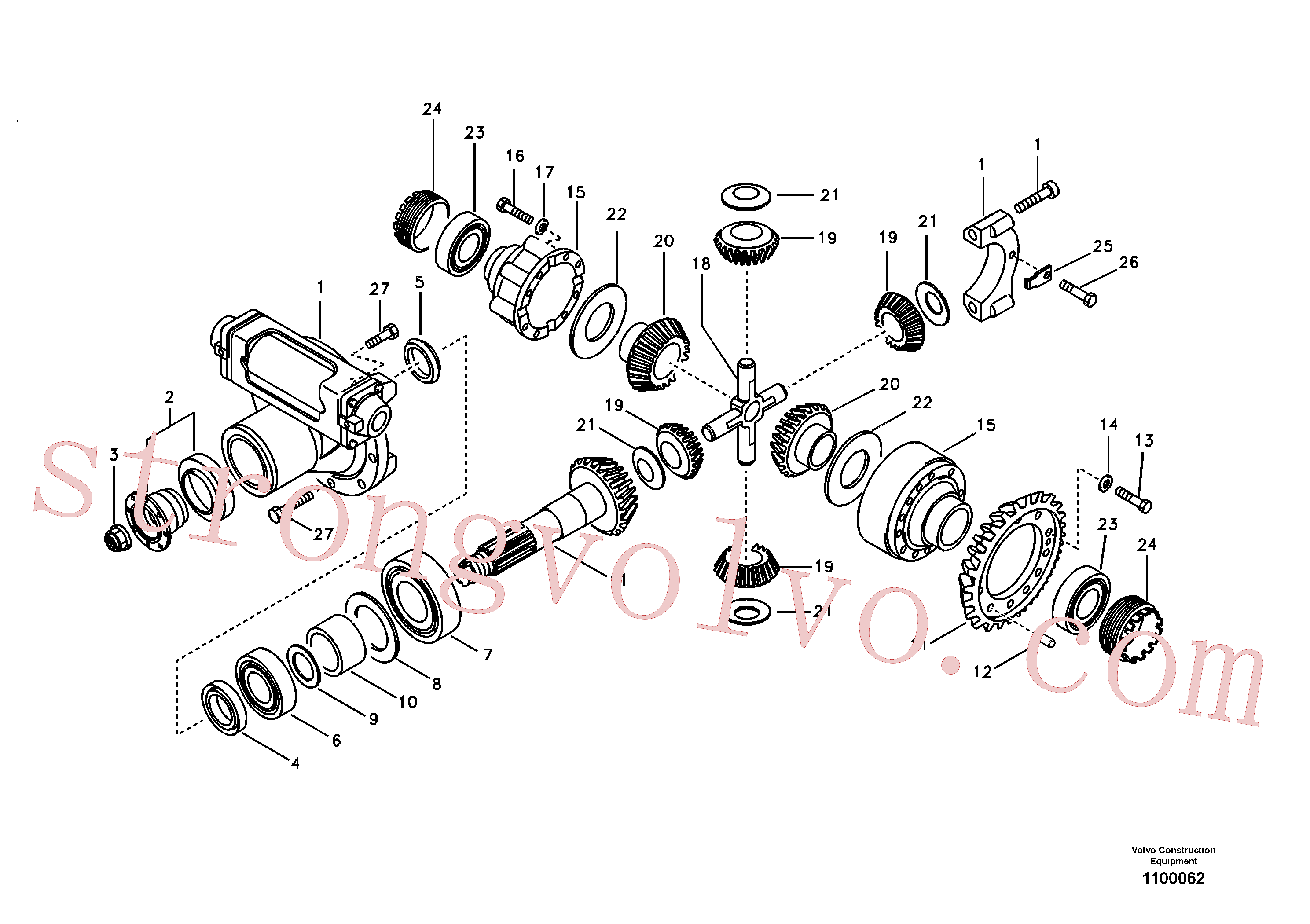VOE983320 Volvo Diferencial, eixo dianteiro(1100062 Montagem)