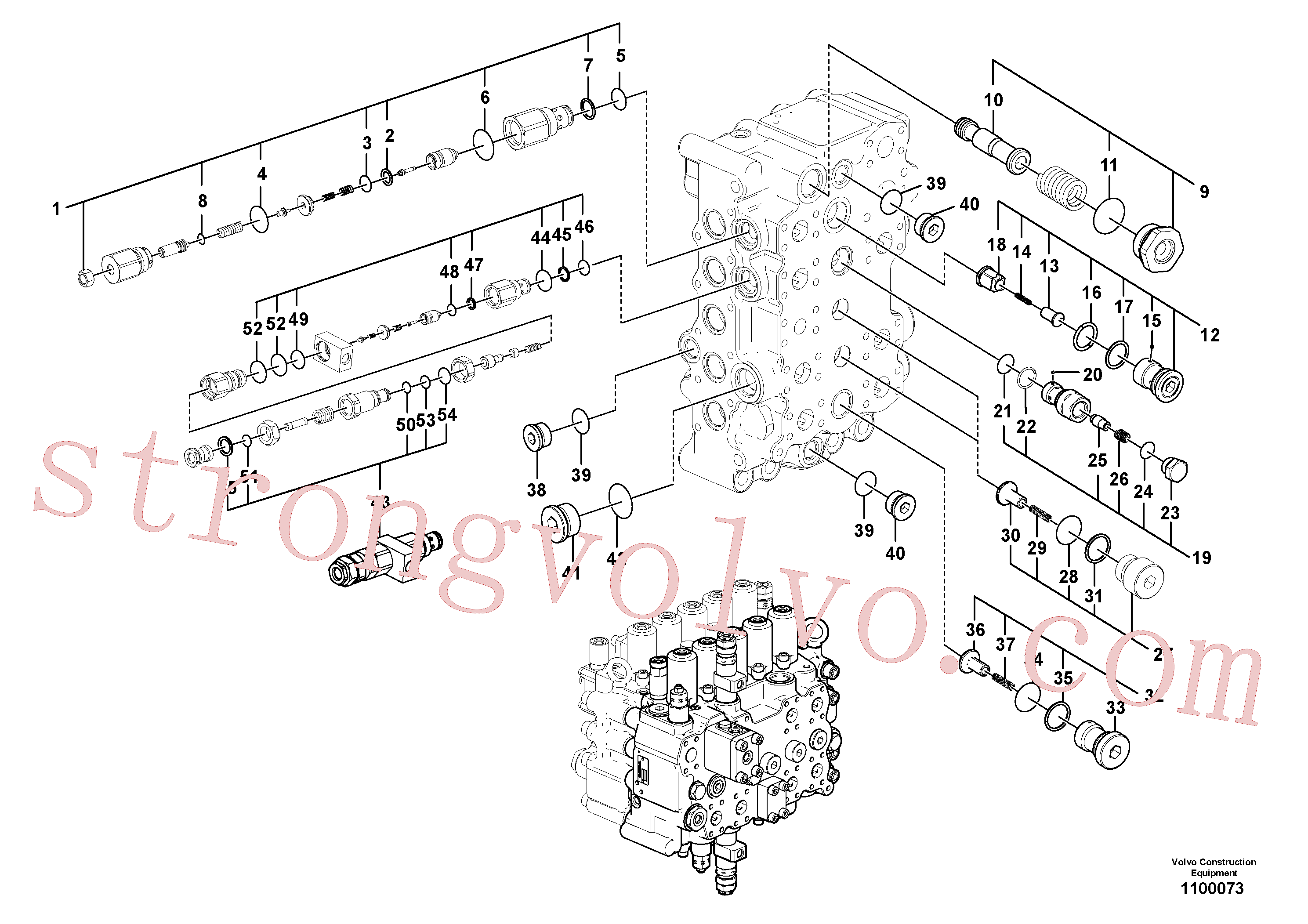VOE14882131 Volvo Válvula mestra de comando(1100073 Montagem)