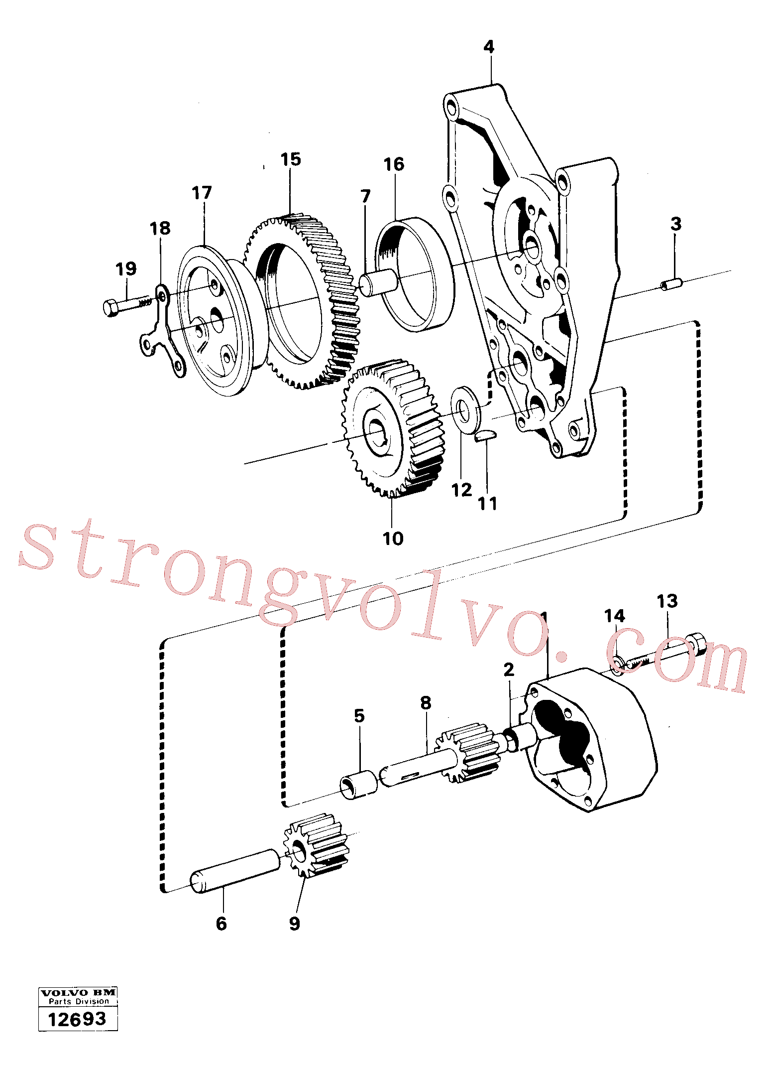 VOE955528 Volvo Bomba de óleo(12693 Montagem)