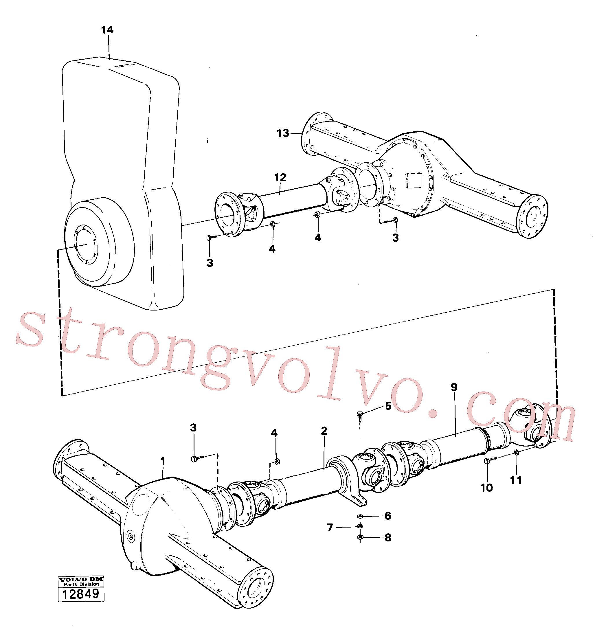VOE13971073 Volvo Veios propulsores com acessórios(12849 Montagem)