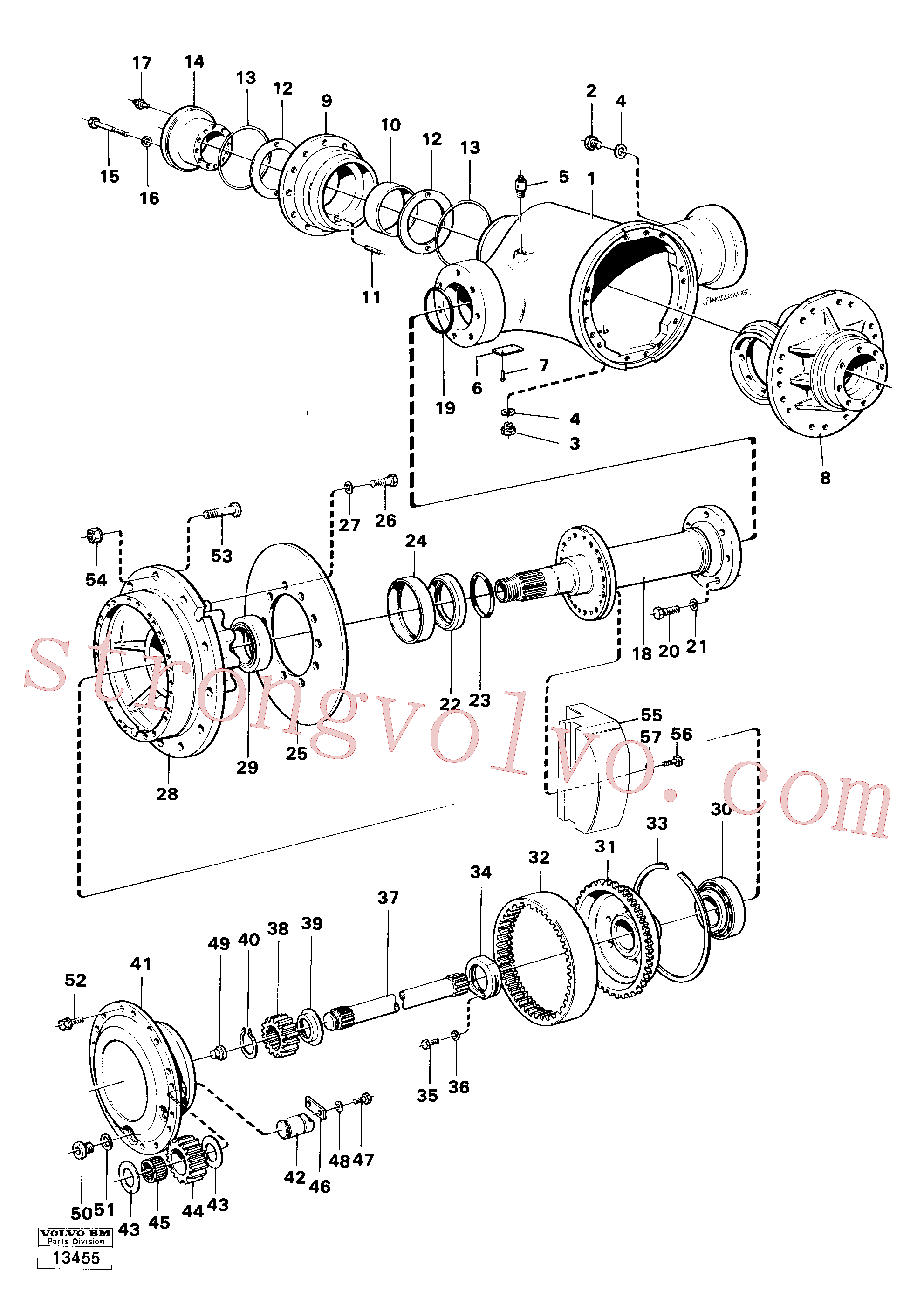 VOE990519 Parafuso sextavado Volvo escavadeira