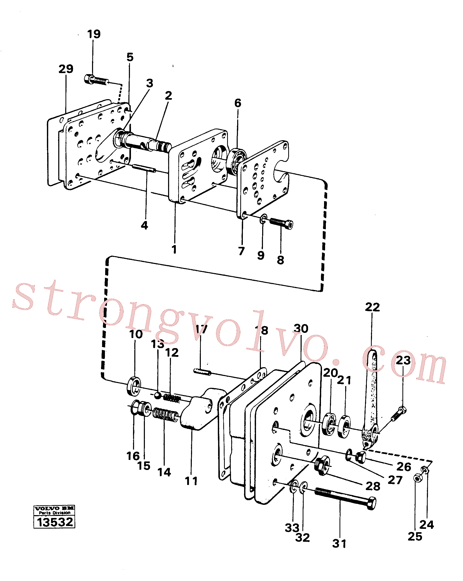 VOE951993 Volvo Válvula do selector de gama(13532 Montagem)