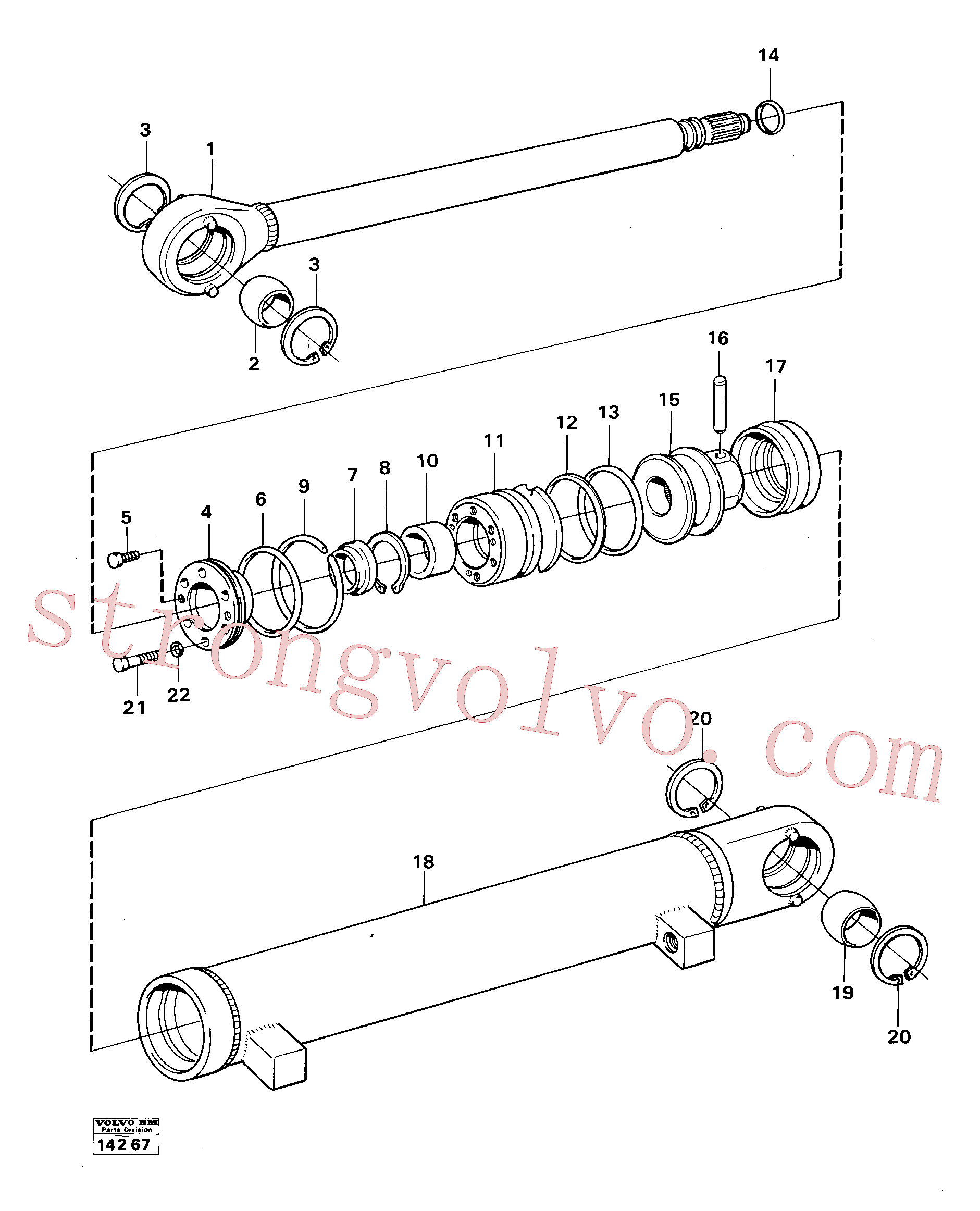 VOE183787 Volvo Cilindro hidráulico(14267 Montagem)
