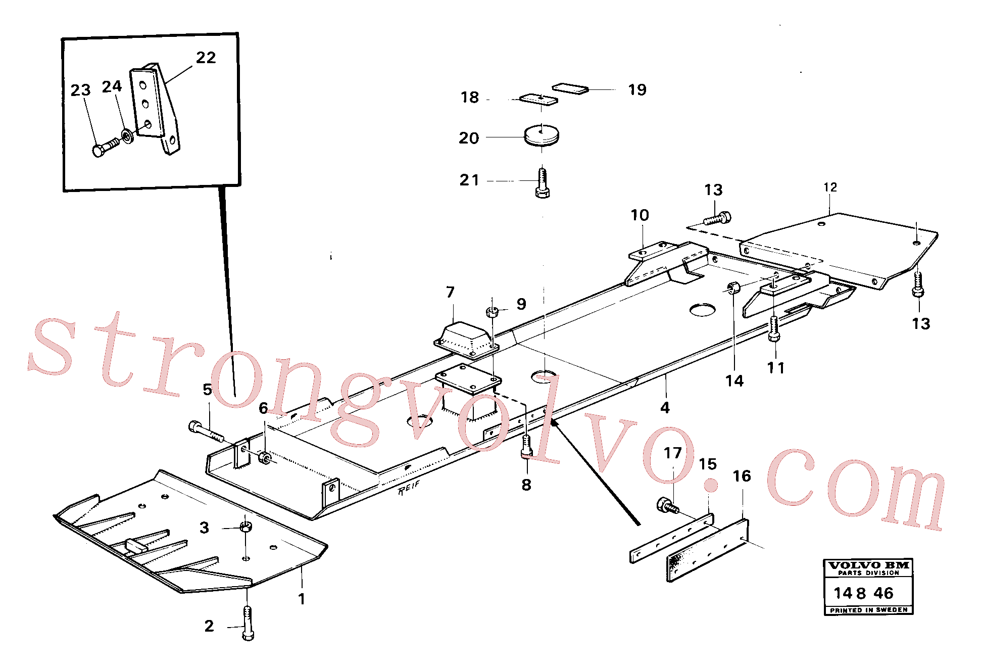 VOE955591 Volvo Placas de resguardo do fundo(14846 Montagem)