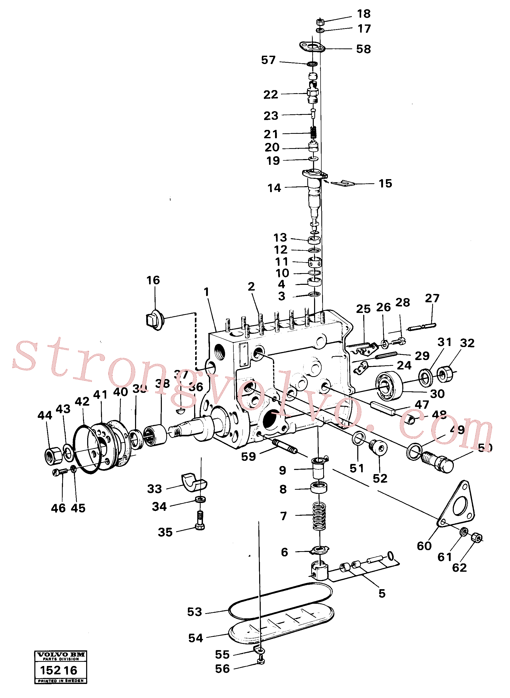 VOE941913 Volvo Bomba de injecção(15216 Montagem)