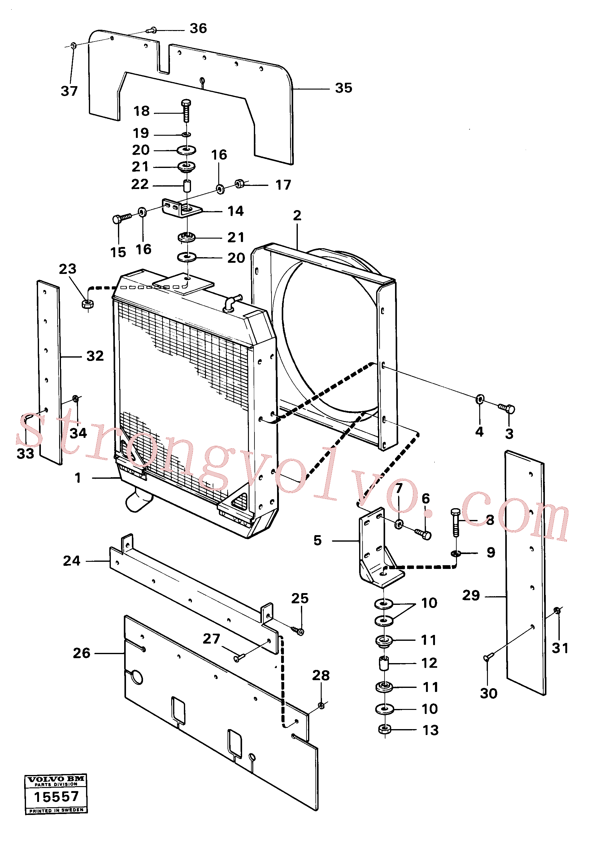 VOE955300 Volvo Radiador com acessórios(15557 Montagem)