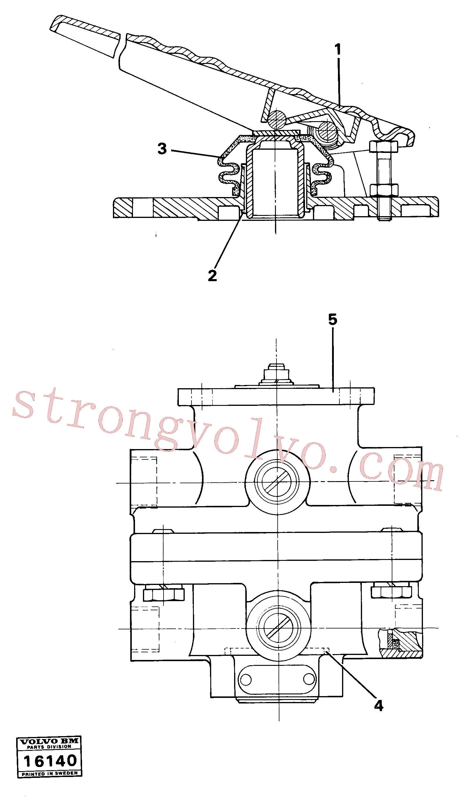 VOE6642316 Volvo Válvula do travão de pé(16140 Montagem)