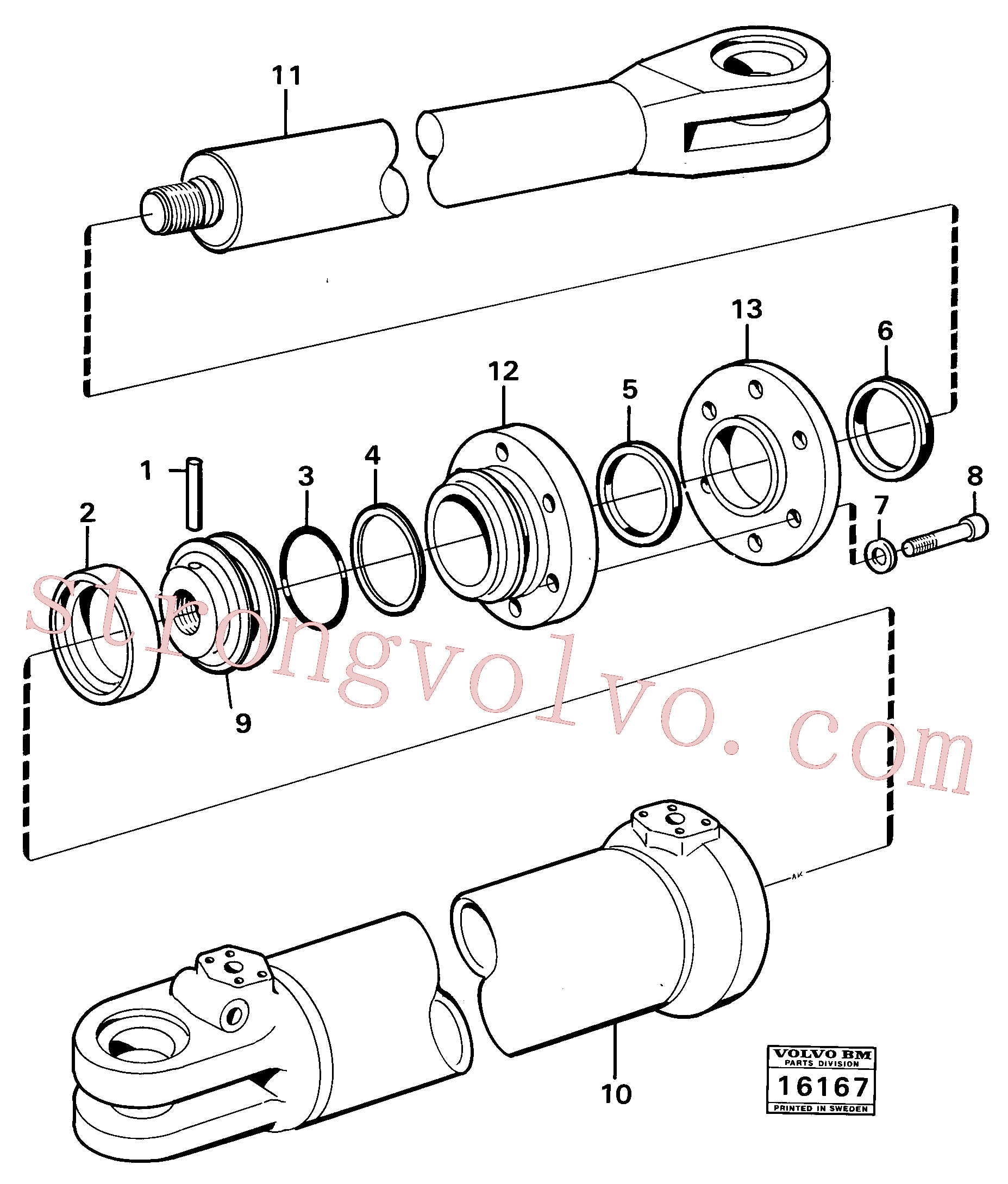 VOE4782099 Volvo Cilindro da direcção(16167 Montagem)