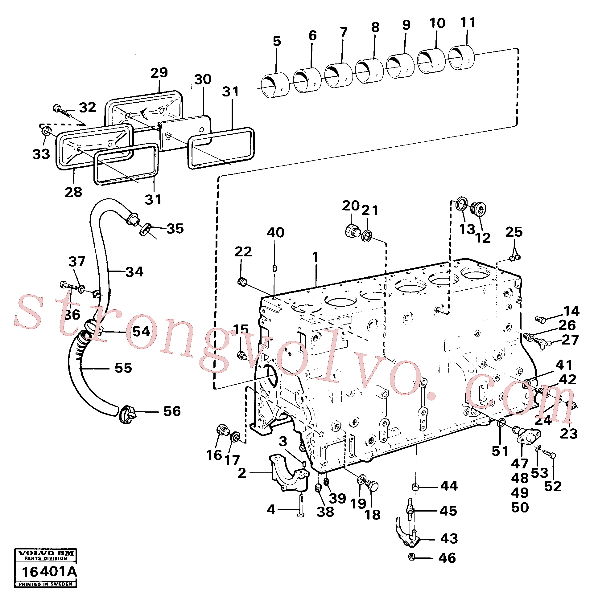 VOE955523 Volvo Bloco do motor(16401A Montagem)