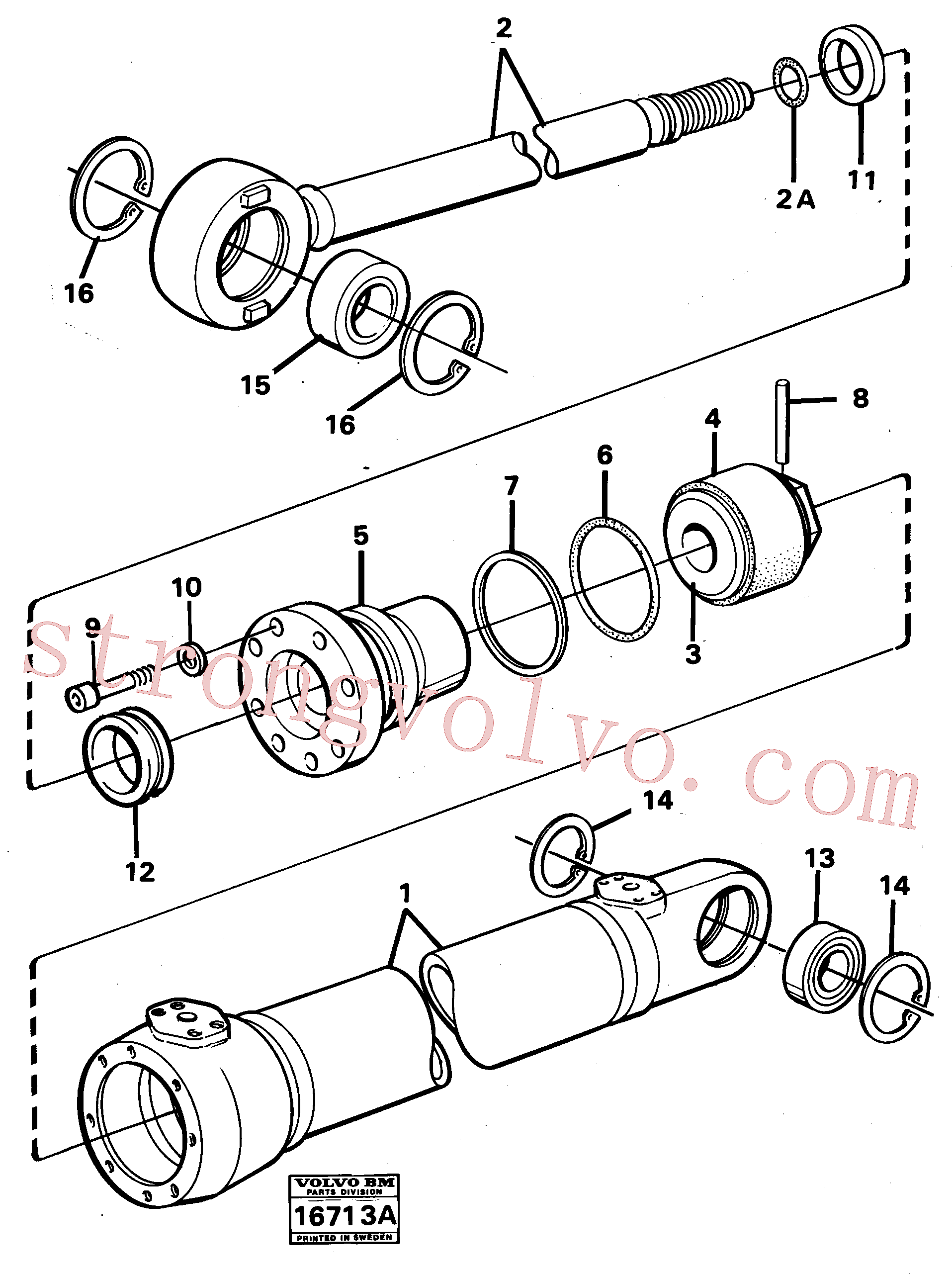 VOE4784134 Volvo Cilindro hidráulico(16713A Montagem)