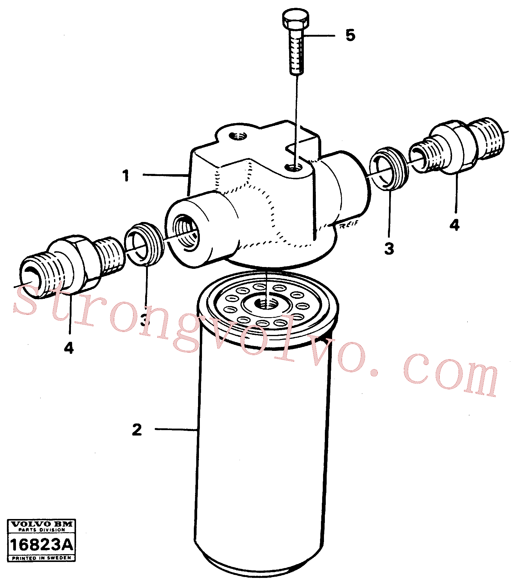 VOE4823936 Volvo Filtro de óleo(16823A Montagem)