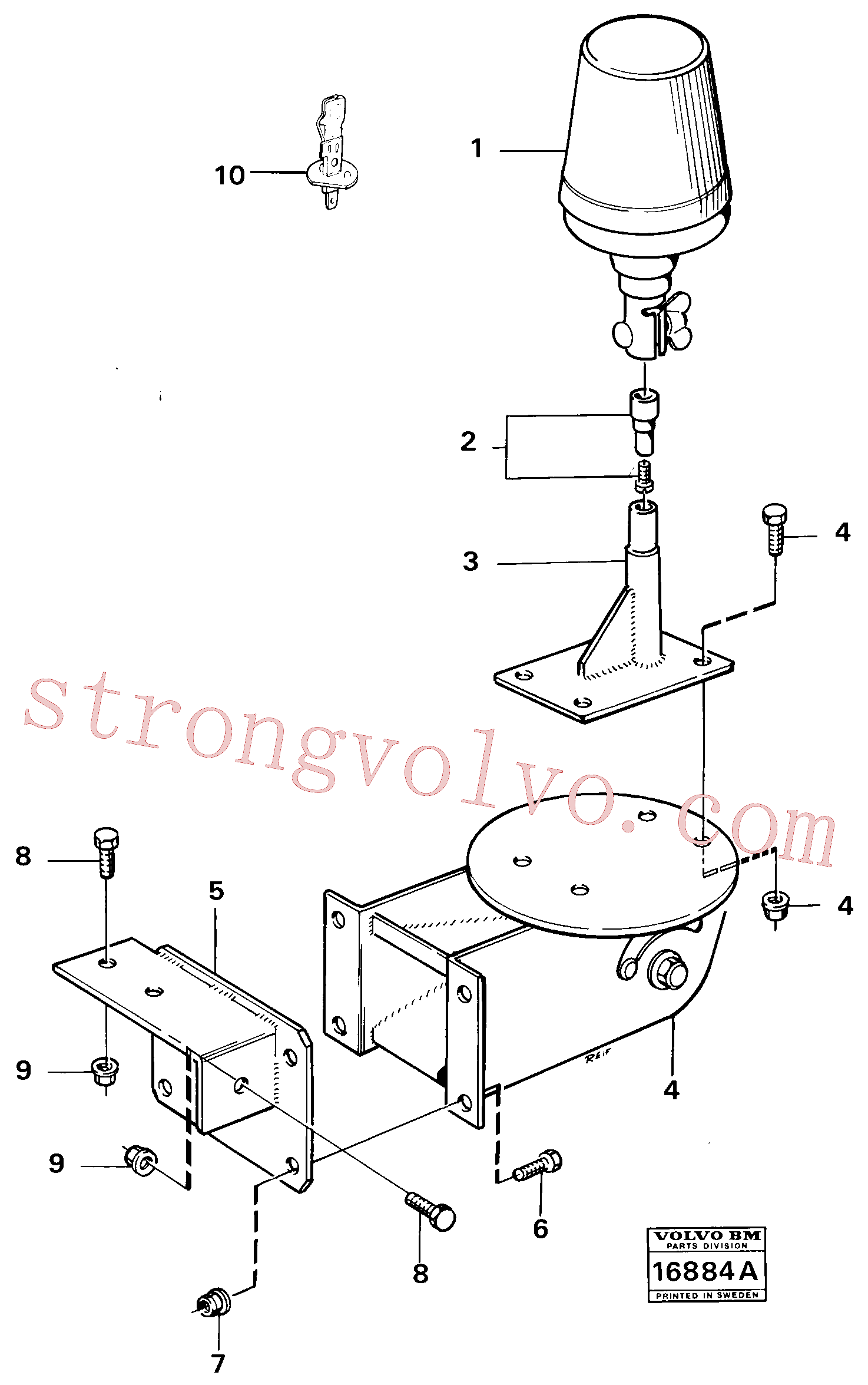 VOE941266 Volvo Luz de aviso rotativa(16884A Montagem)