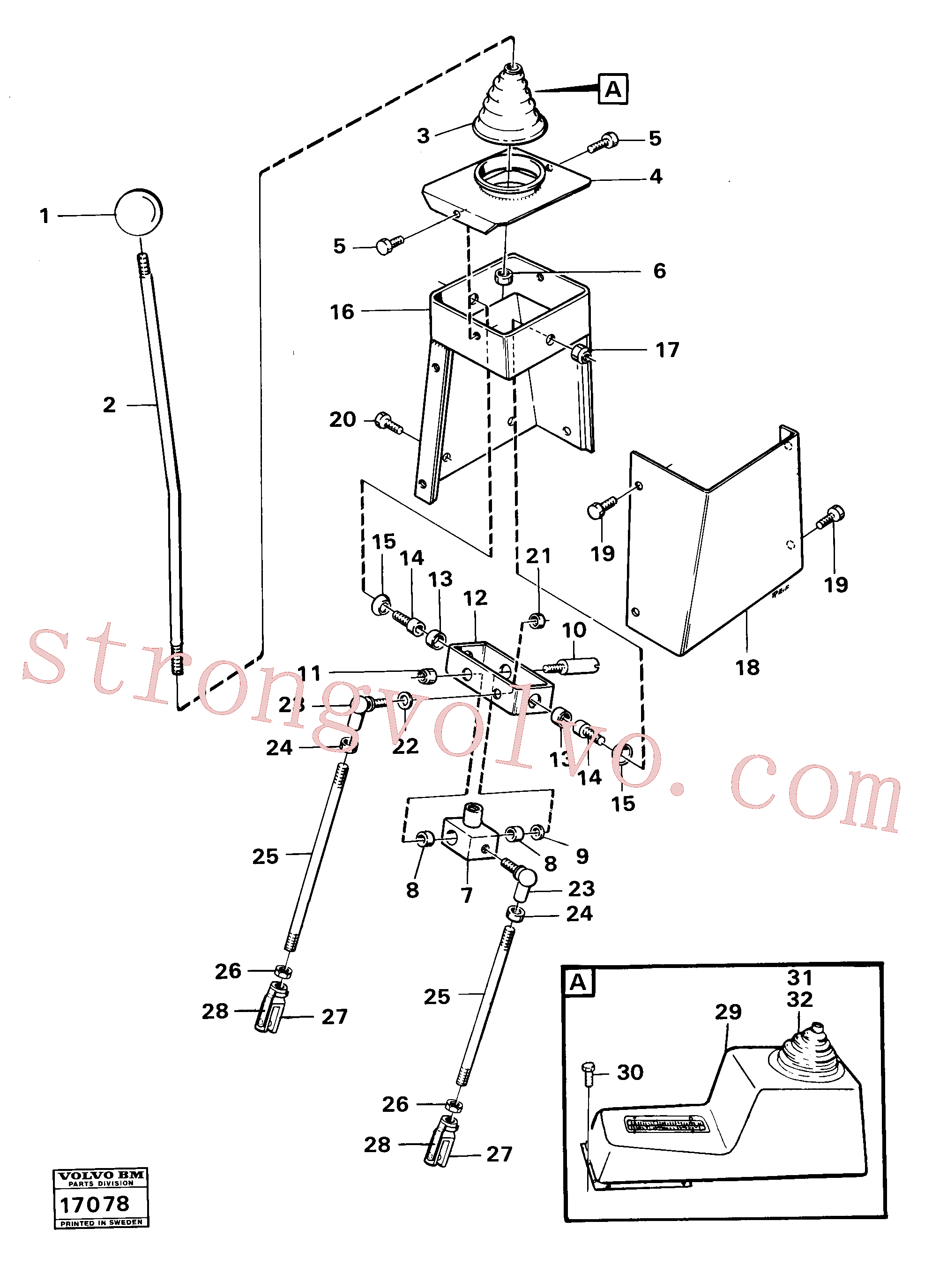 VOE959081 Rótula angular Volvo escavadeira