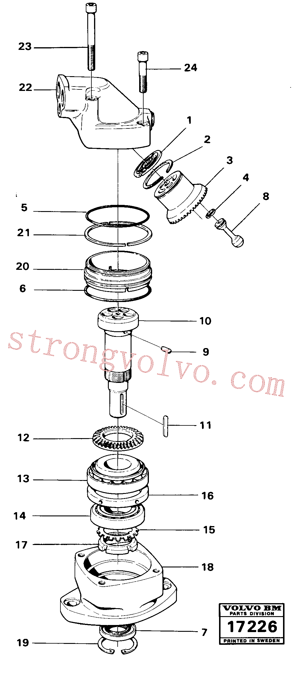 VOE7011096 Volvo Motor hidráulico(17226 Montagem)