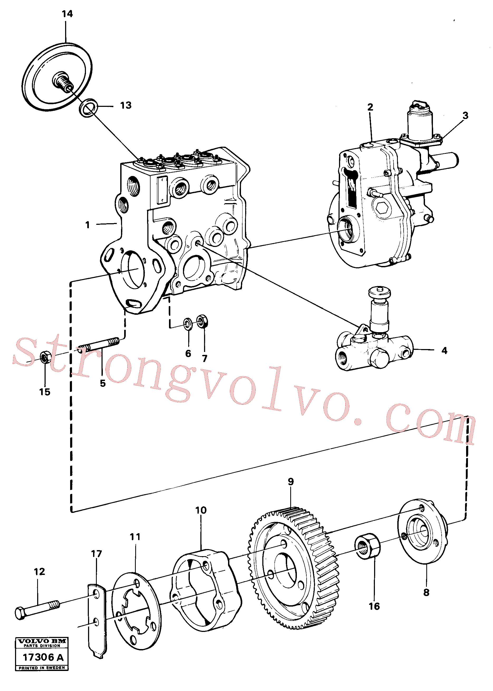 VOE13955827 Porca, Porca sextavada Volvo escavadeira