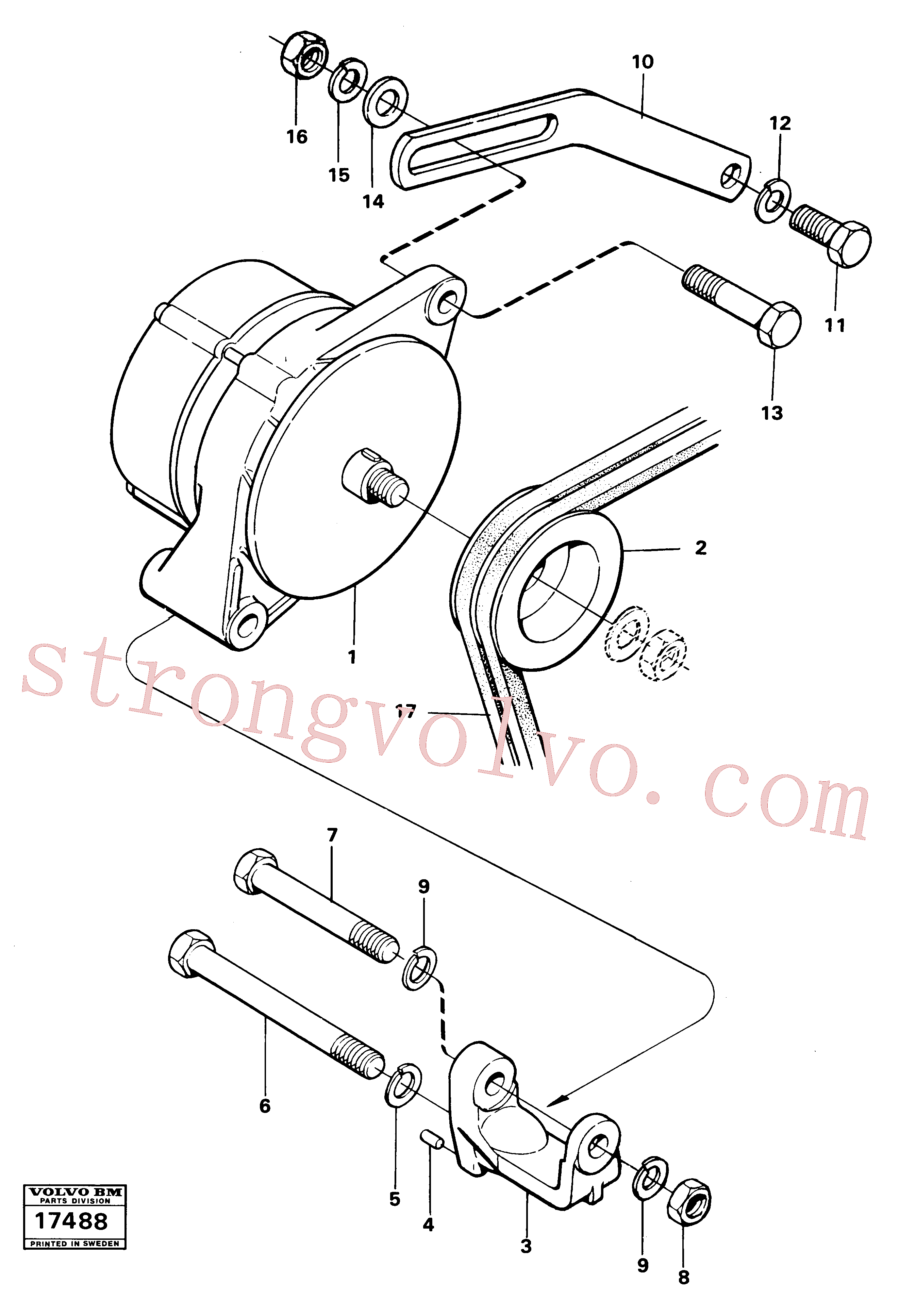 VOE941909 Volvo Alternador com detalhes de montagem(17488 Montagem)