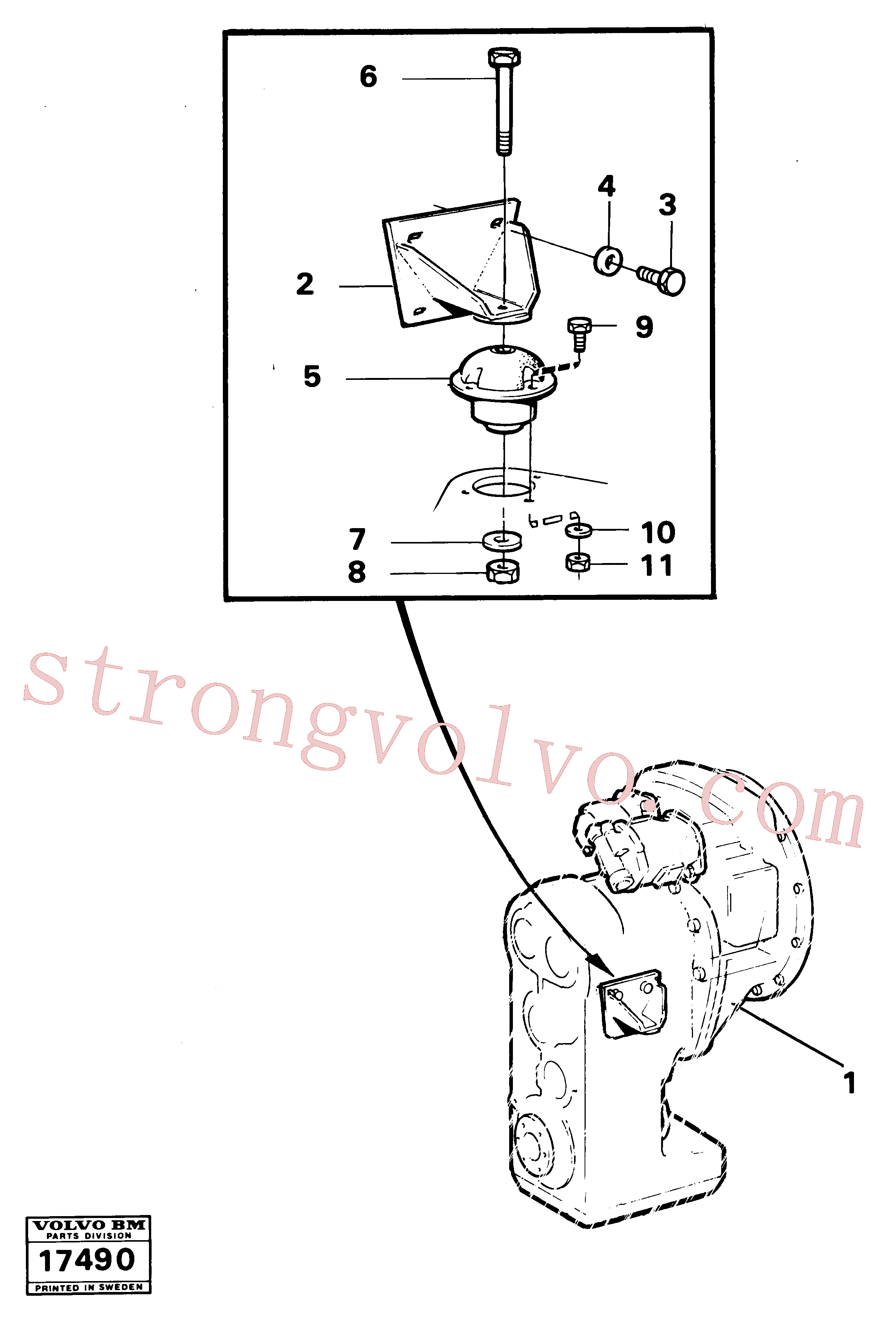 VOE4717859 Volvo Corpo da caixa de engrenagem com peça de adaptação(17490 Montagem)