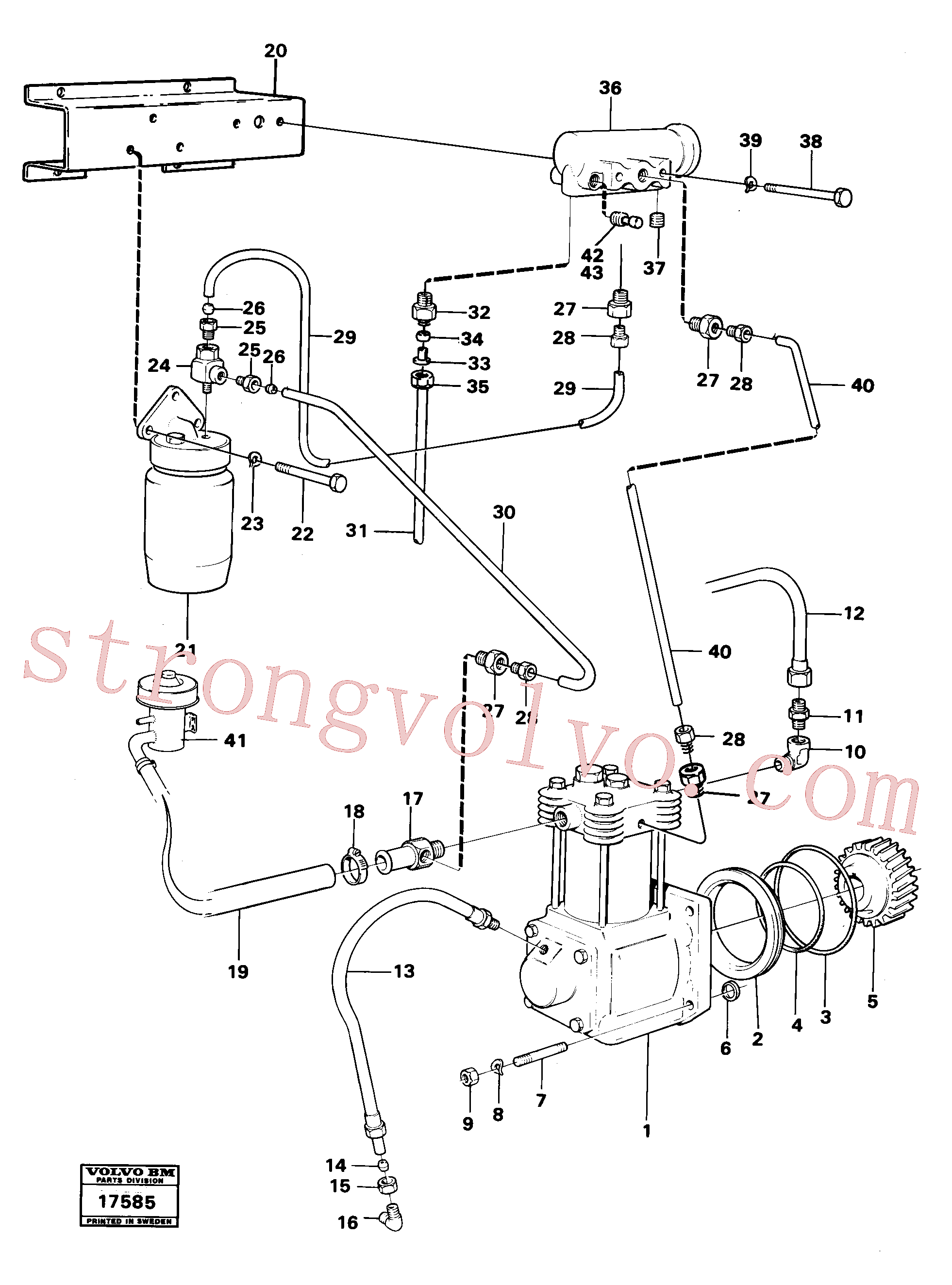 VOE192358 Volvo Compressor de ar com acessórios(17585 Montagem)