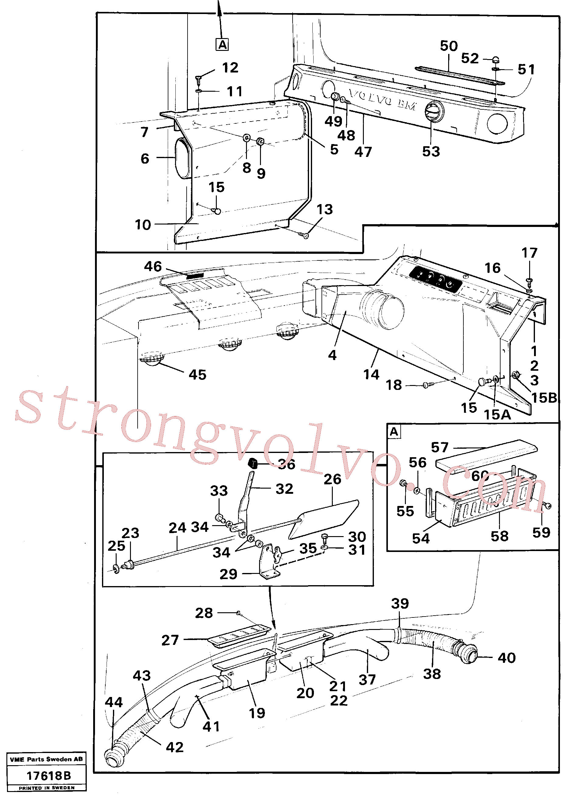 VOE942184 Volvo Condutas de ar(17618B Montagem)