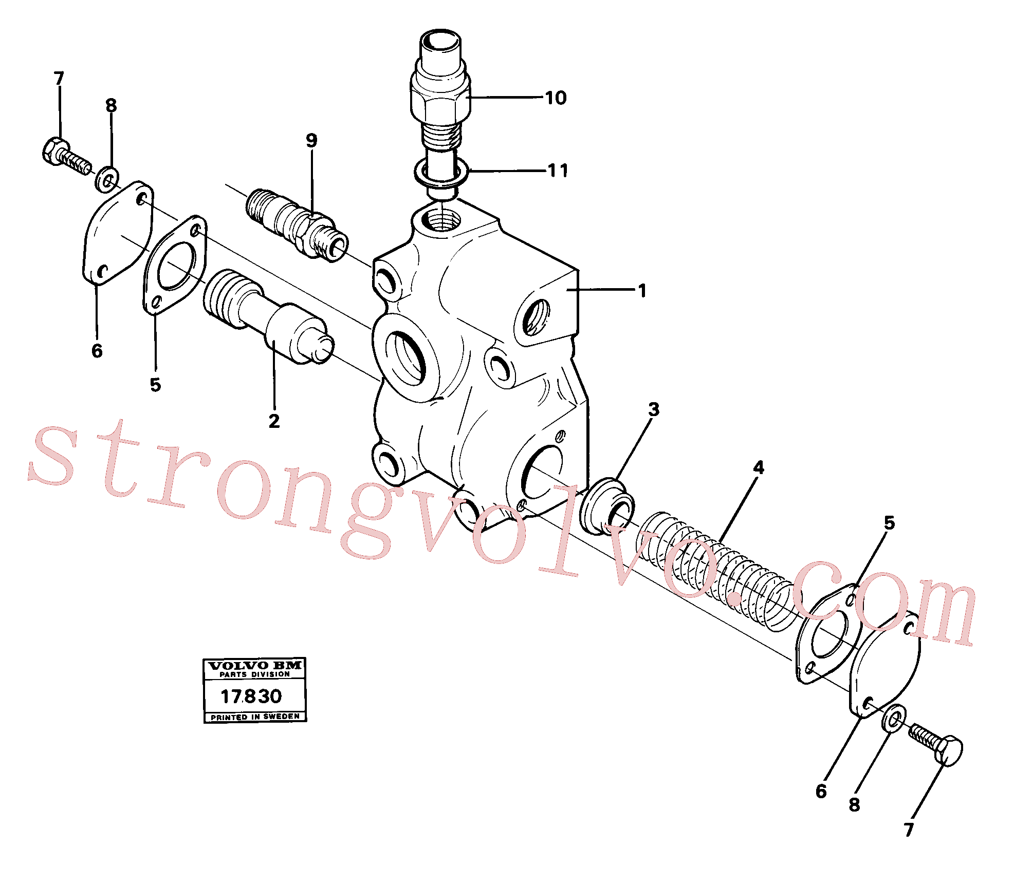 VOE11037251 Volvo Válvula de óleo lubrificante(17830 Montagem)