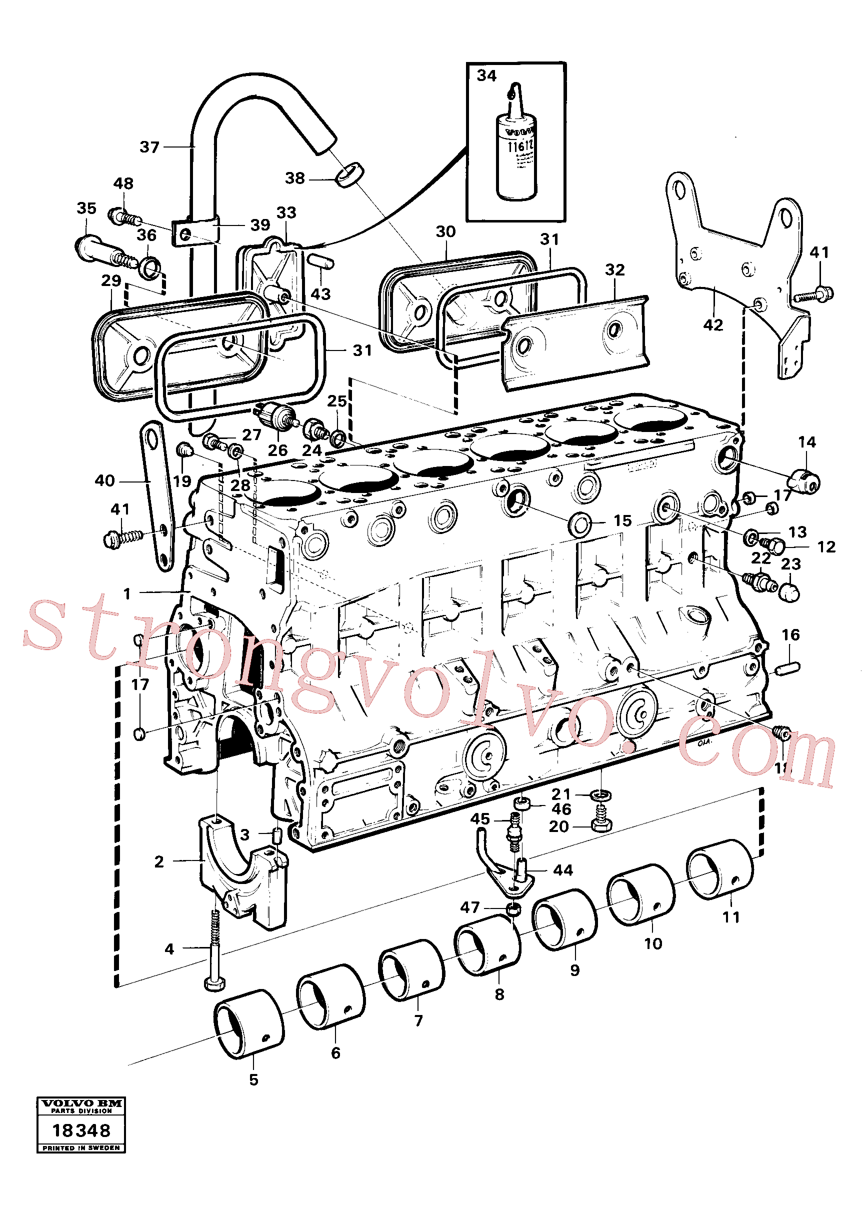VOE946121 Volvo Bloco do motor(18348 Montagem)