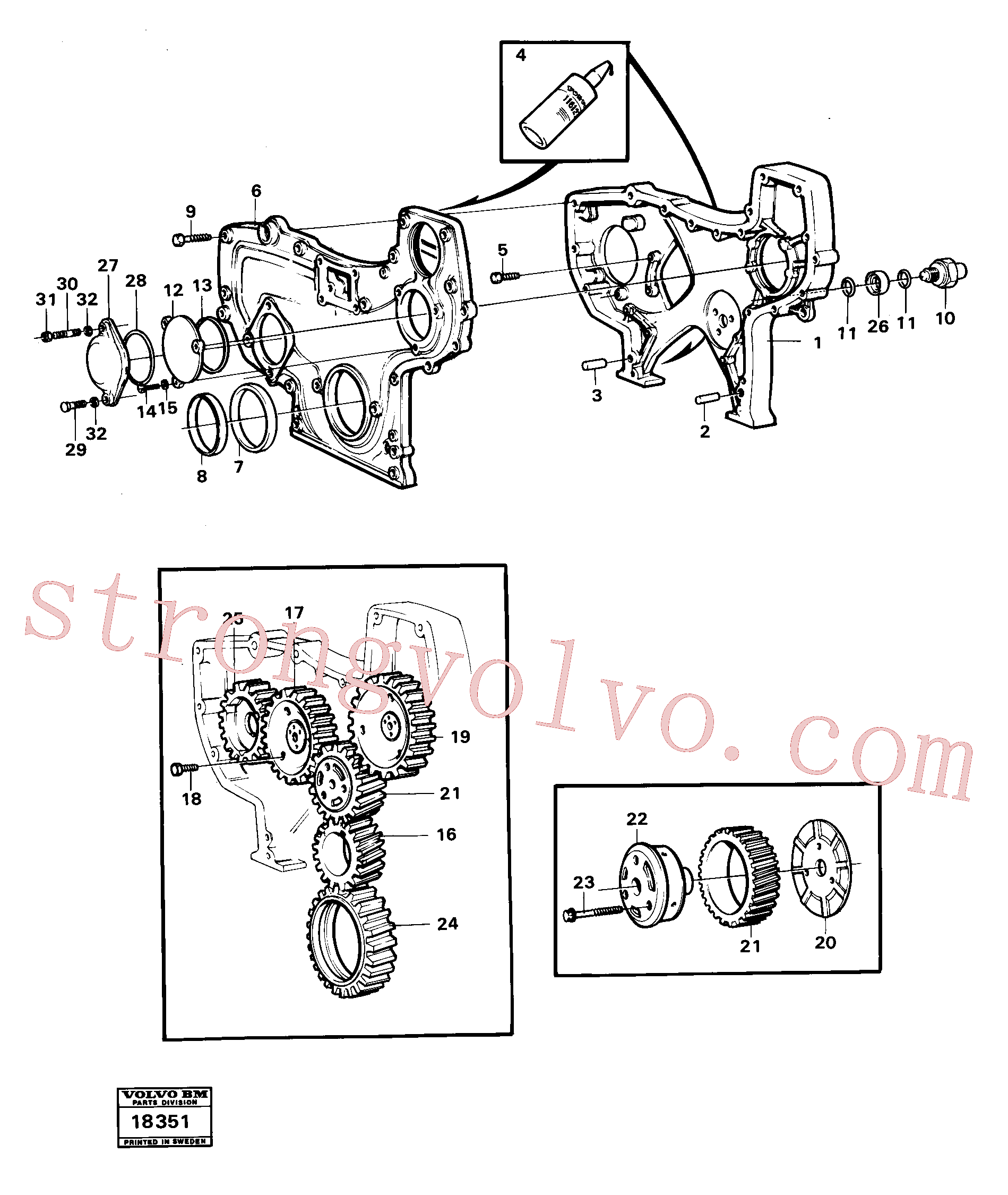 VOE60113101 Parafuso flangeado Volvo escavadeira