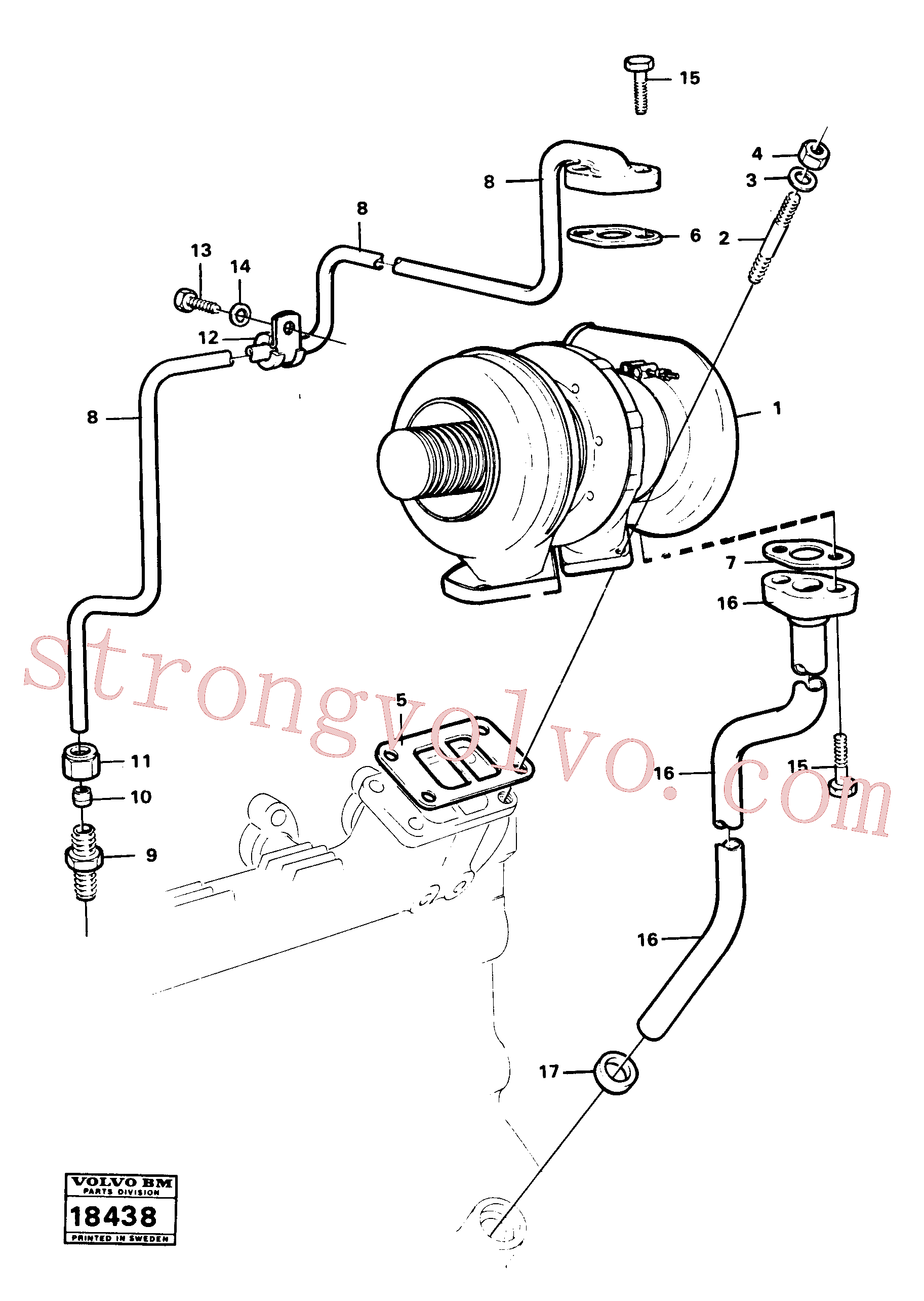 VOE956984 Volvo Turbocompressor com acessórios(18438 Montagem)