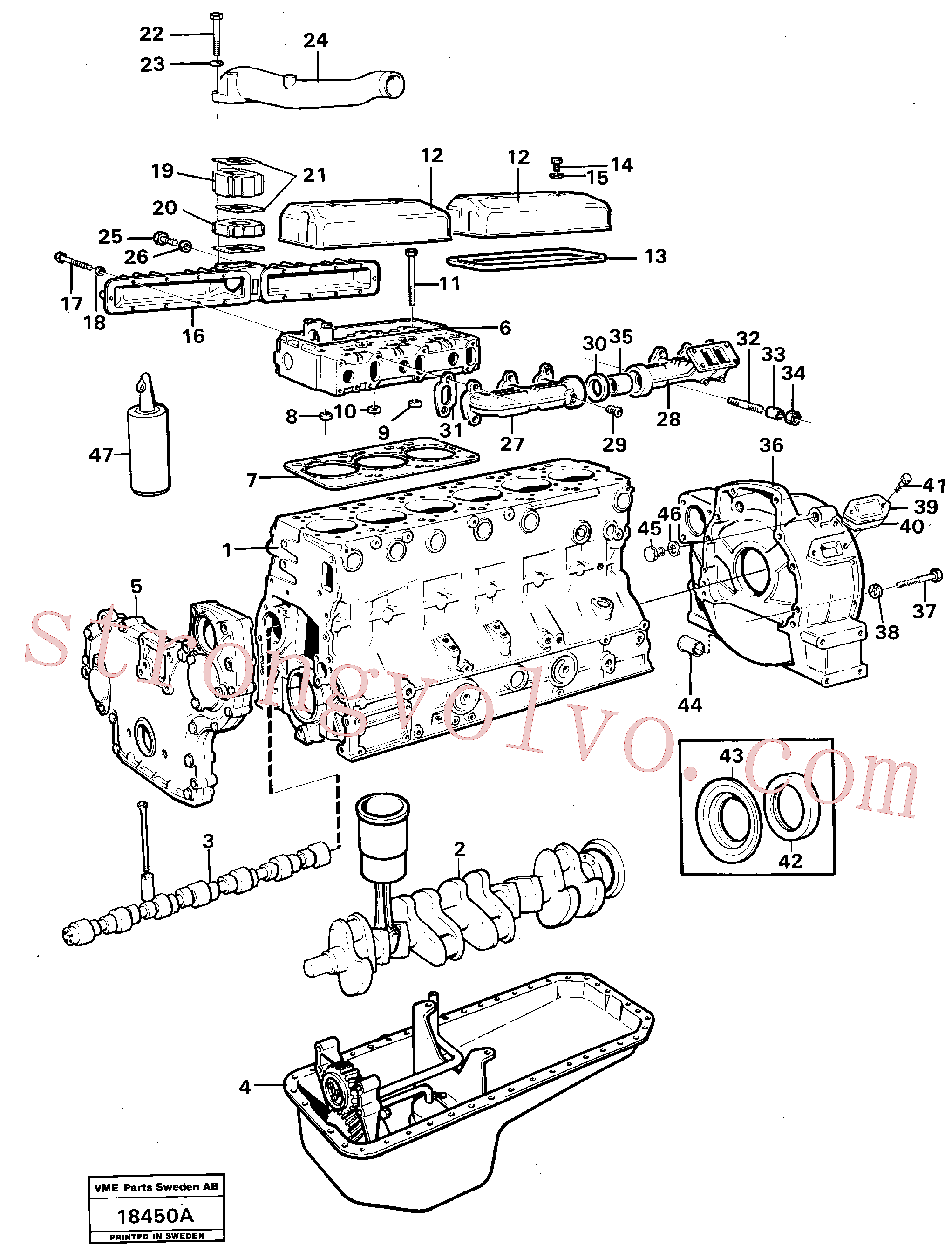 Volvo Acessórios para escavadeira VOE997967 Parafuso sextavado Acessórios