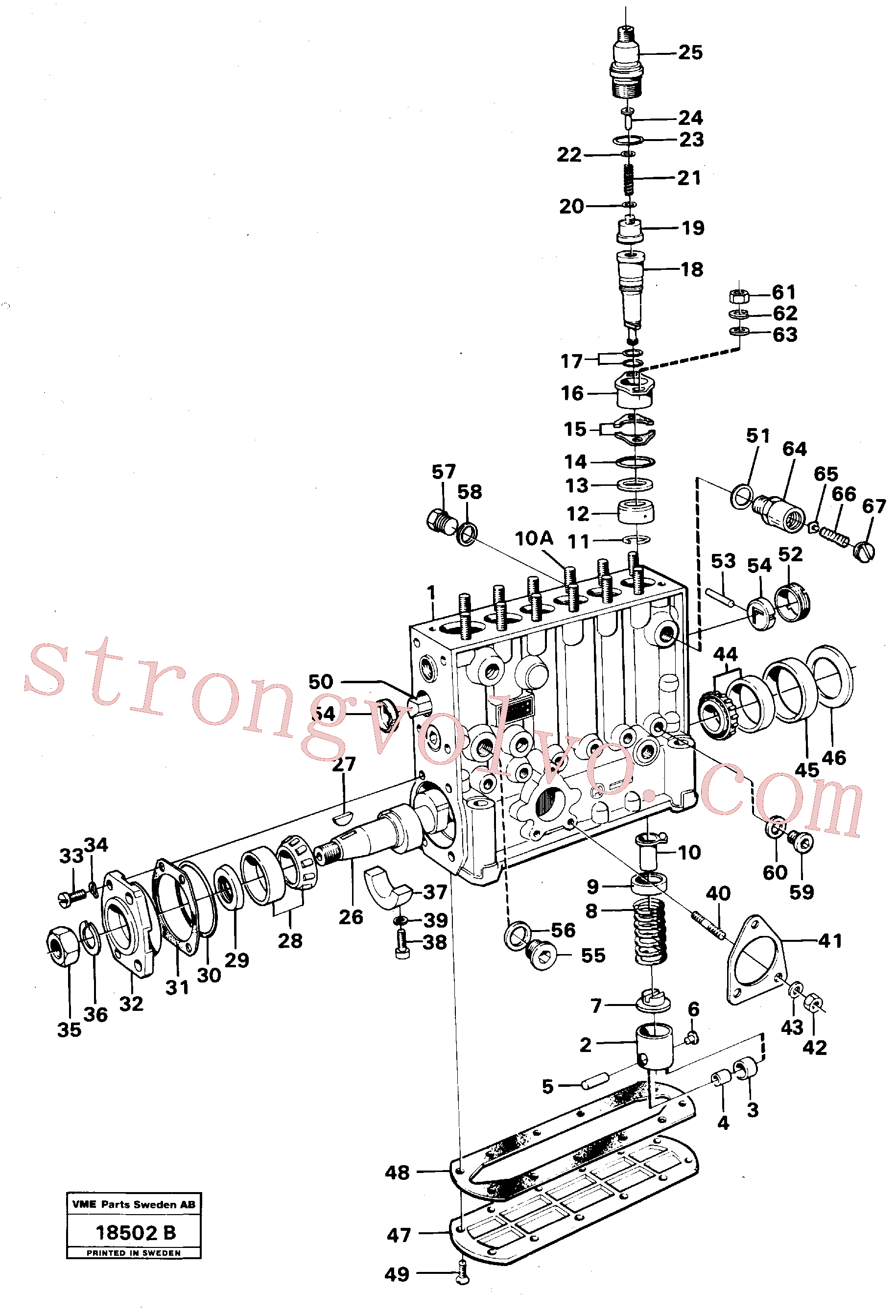 VOE955927 Volvo Bomba de injecção(18502B Montagem)