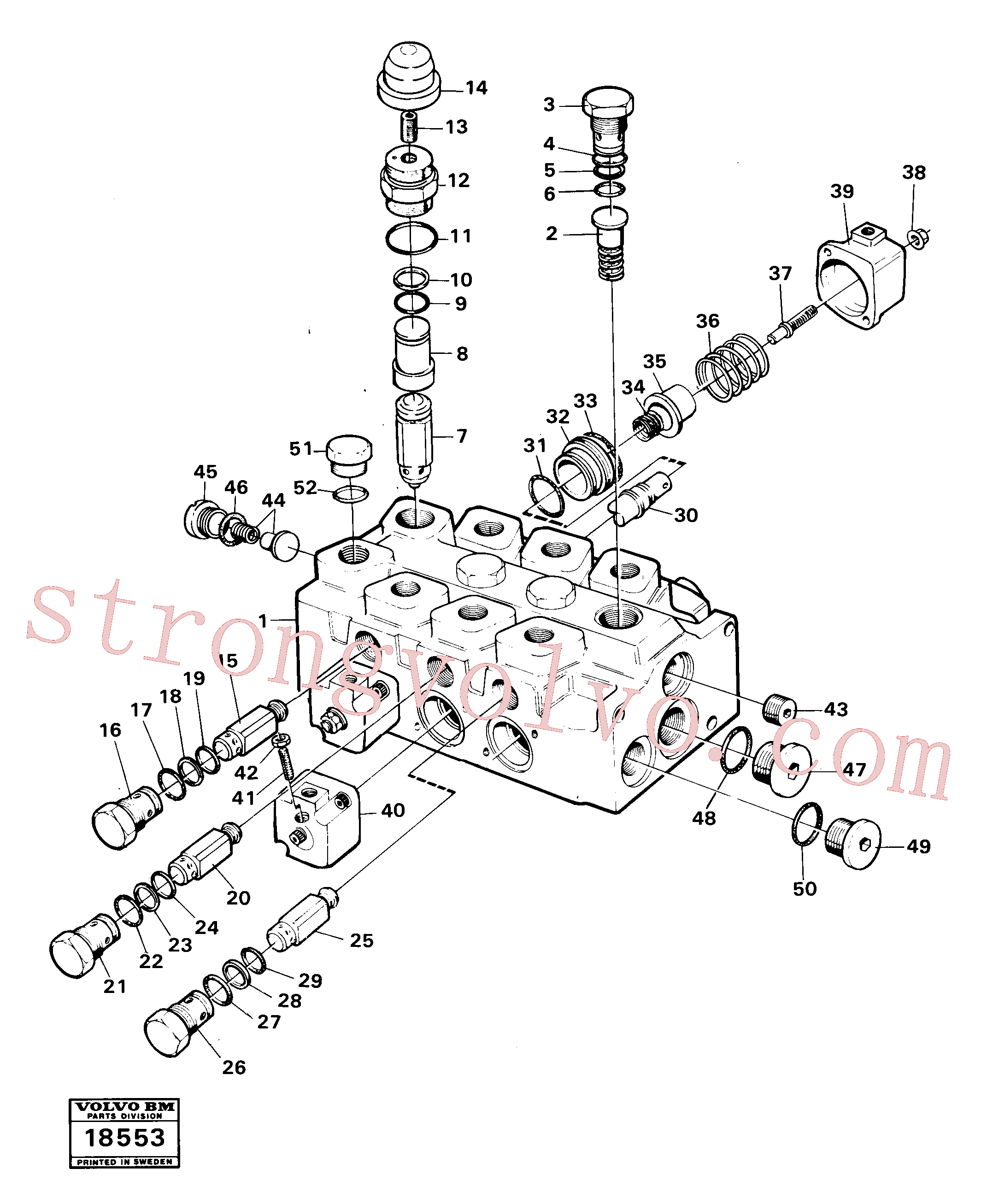 VOE942981 Volvo Válvula hidráulica(18553 Montagem)