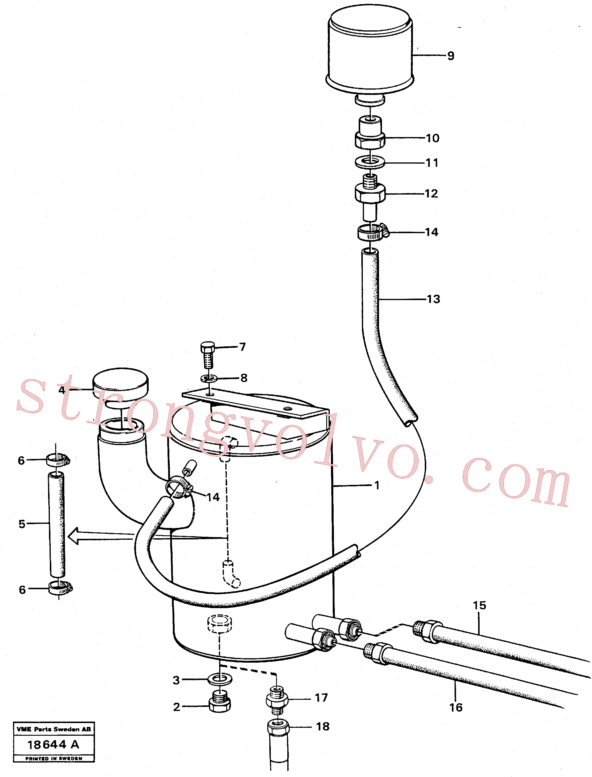 VOE421753 Tampa de enchimento Volvo escavadeira