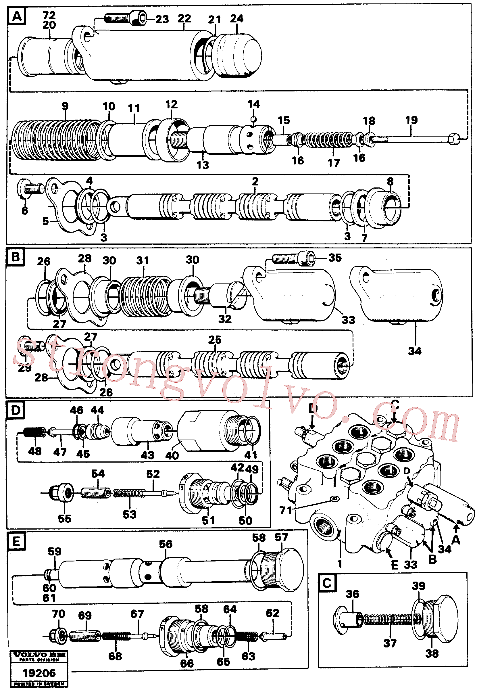 VOE956584 Volvo Válvula de comando(19206 Montagem)