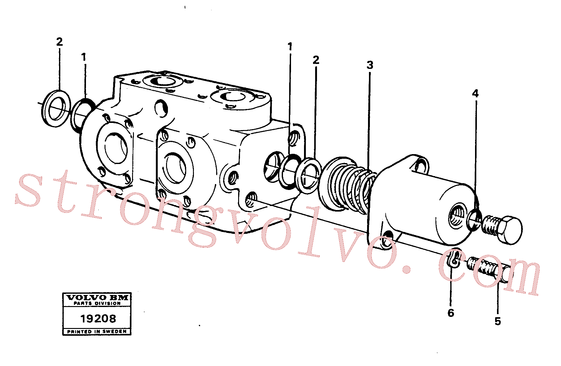 VOE6631316 Volvo Válvula hidráulica(19208 Montagem)