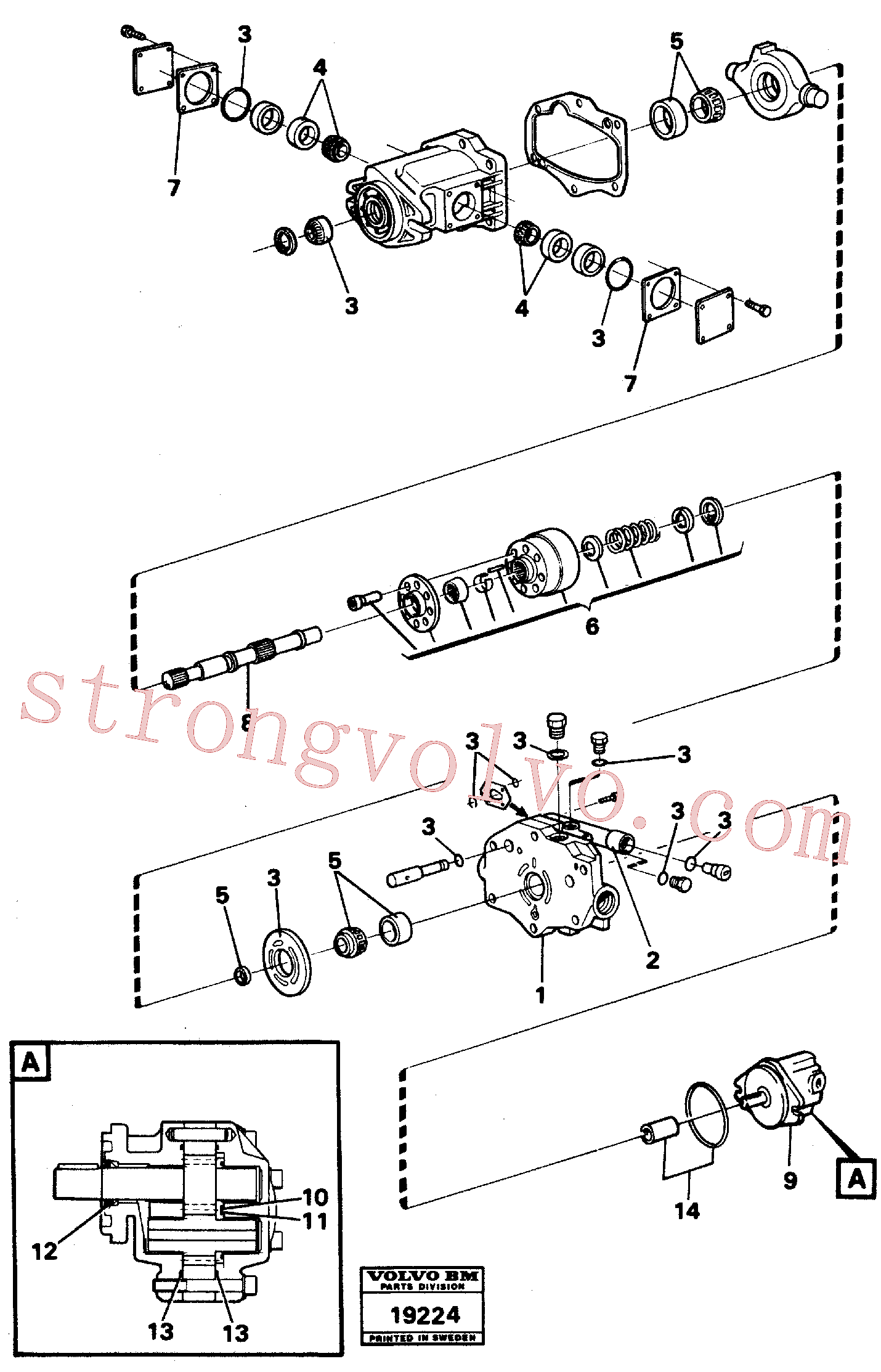 VOE6212176 Volvo Bomba hidráulica(19224 Montagem)