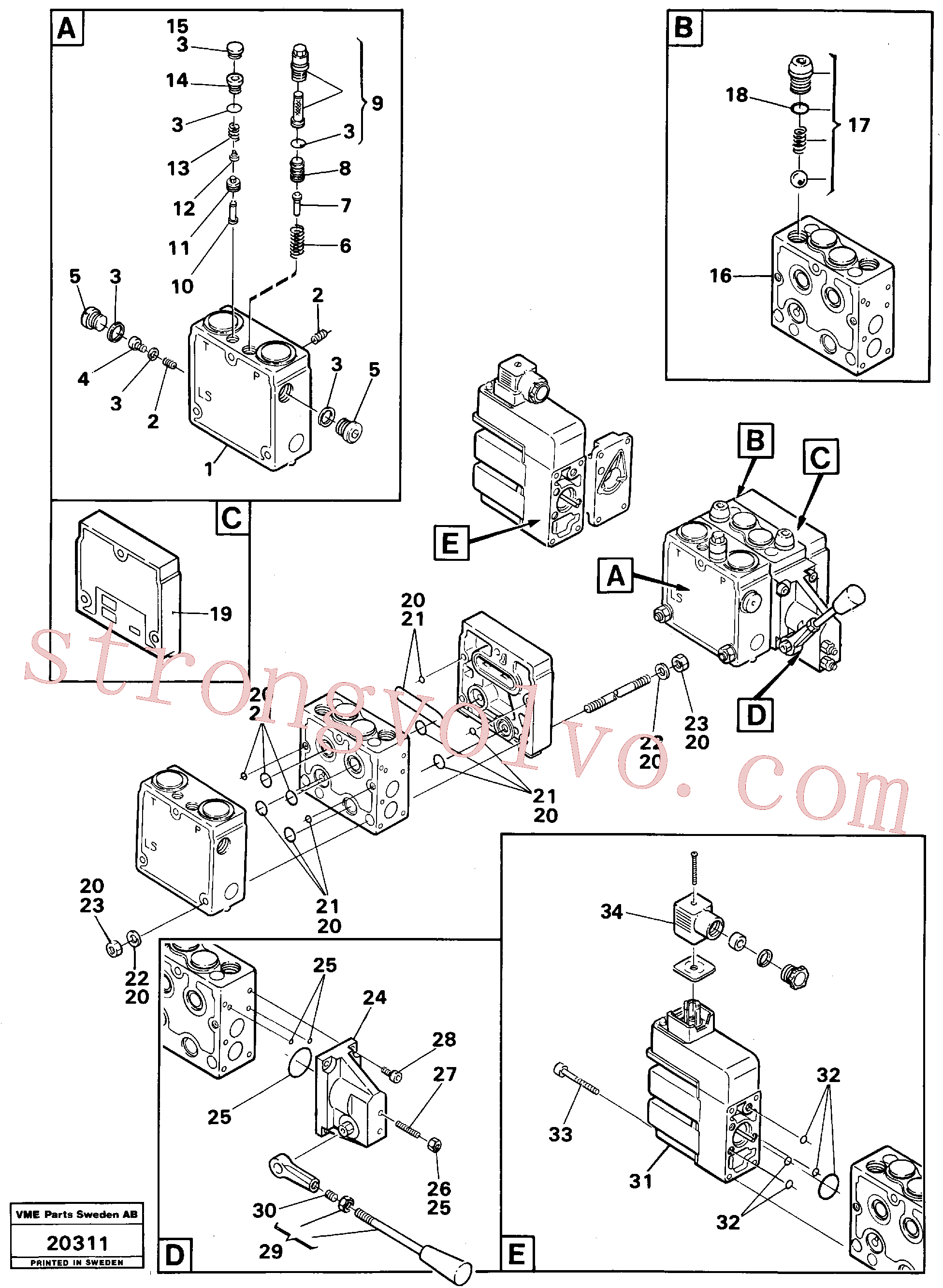 Volvo Montagem VOE13962931 Parafuso batente Acessórios
