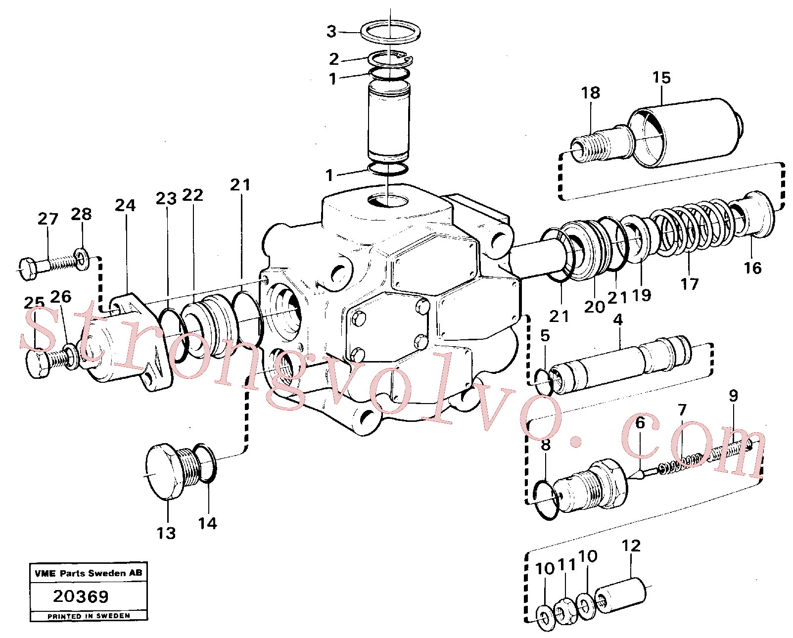 VOE11993645 Volvo Válvula de comando.(20369 Montagem)