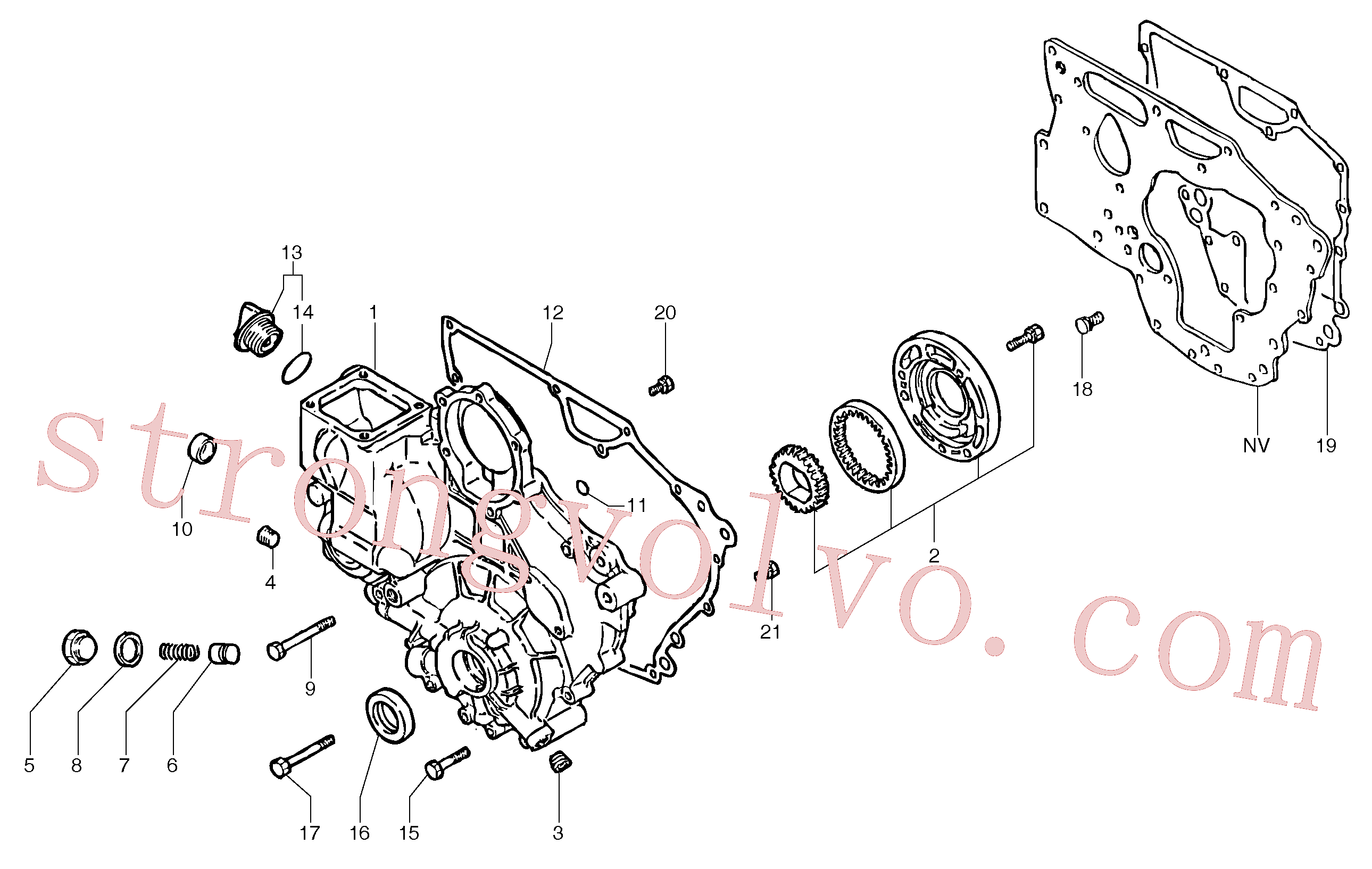 PJ4380030 Volvo Caixa da engrenagem de distribuição(215Z1 Montagem)