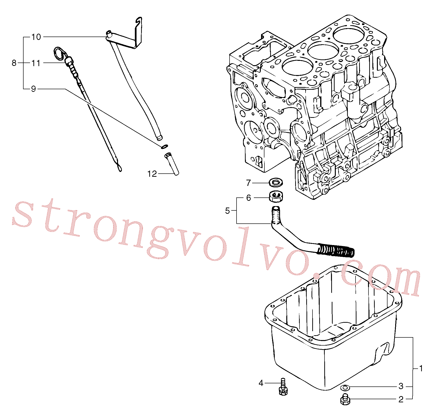 PJ4040050 Volvo Cárter inferior do óleo de lubrificação(217Y1 Montagem)