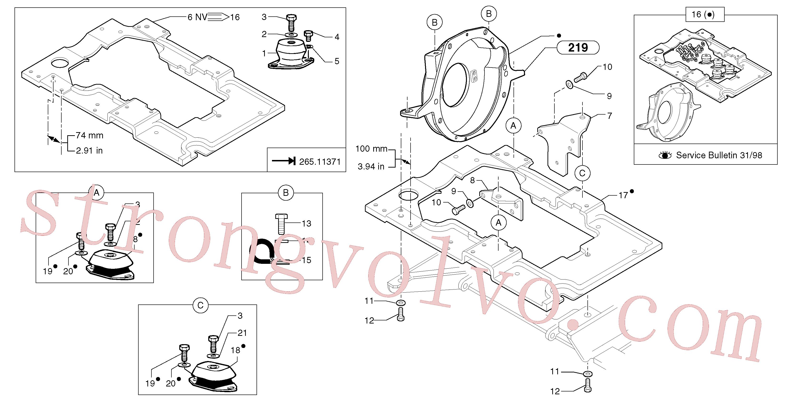 China Made PJ4290021 Screw Volvo Acessórios para escavadeira